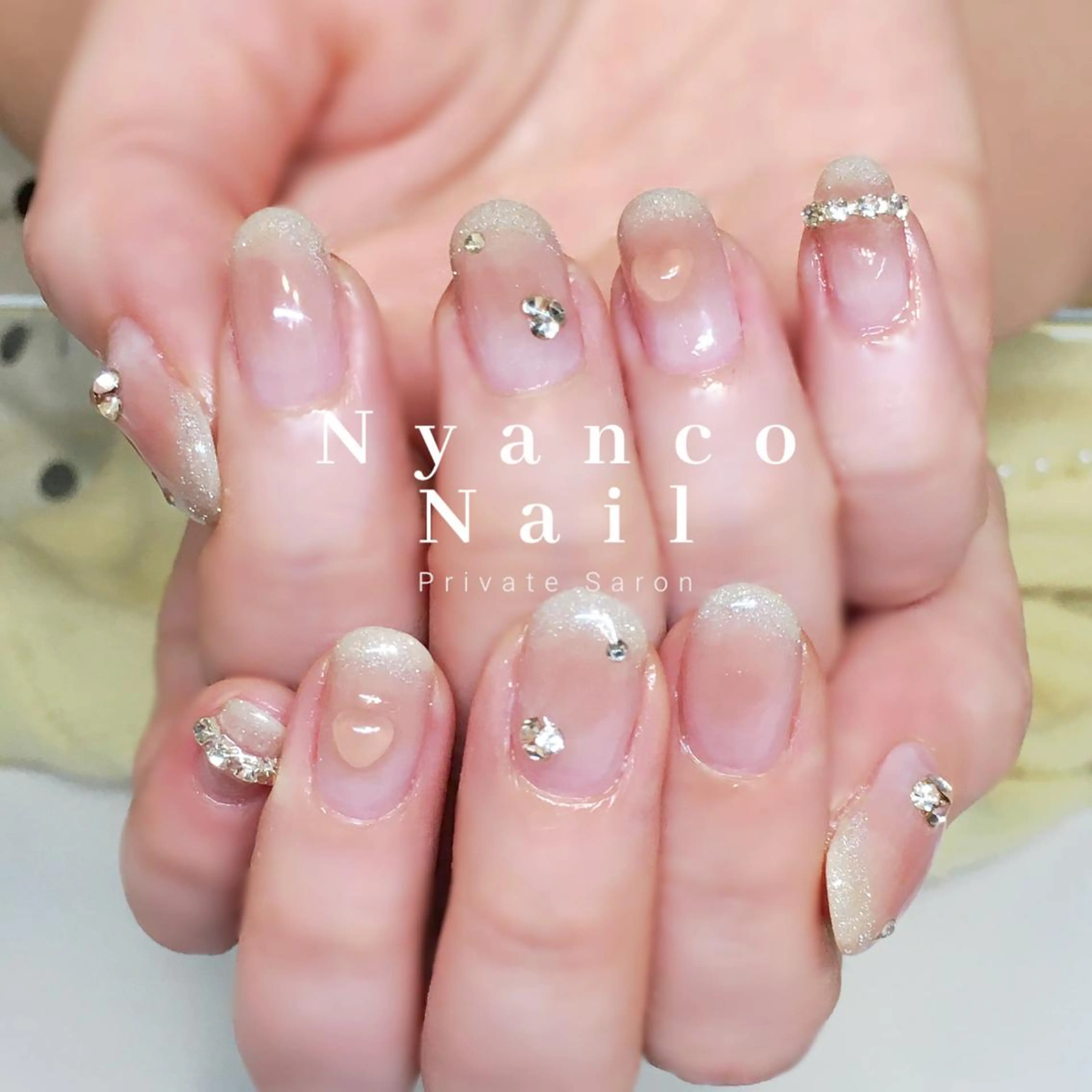 ネイル チークネイル ジェルネイル キラキラネイル マグネットネイル ピンク Nyanco Nailのネイルデザイン