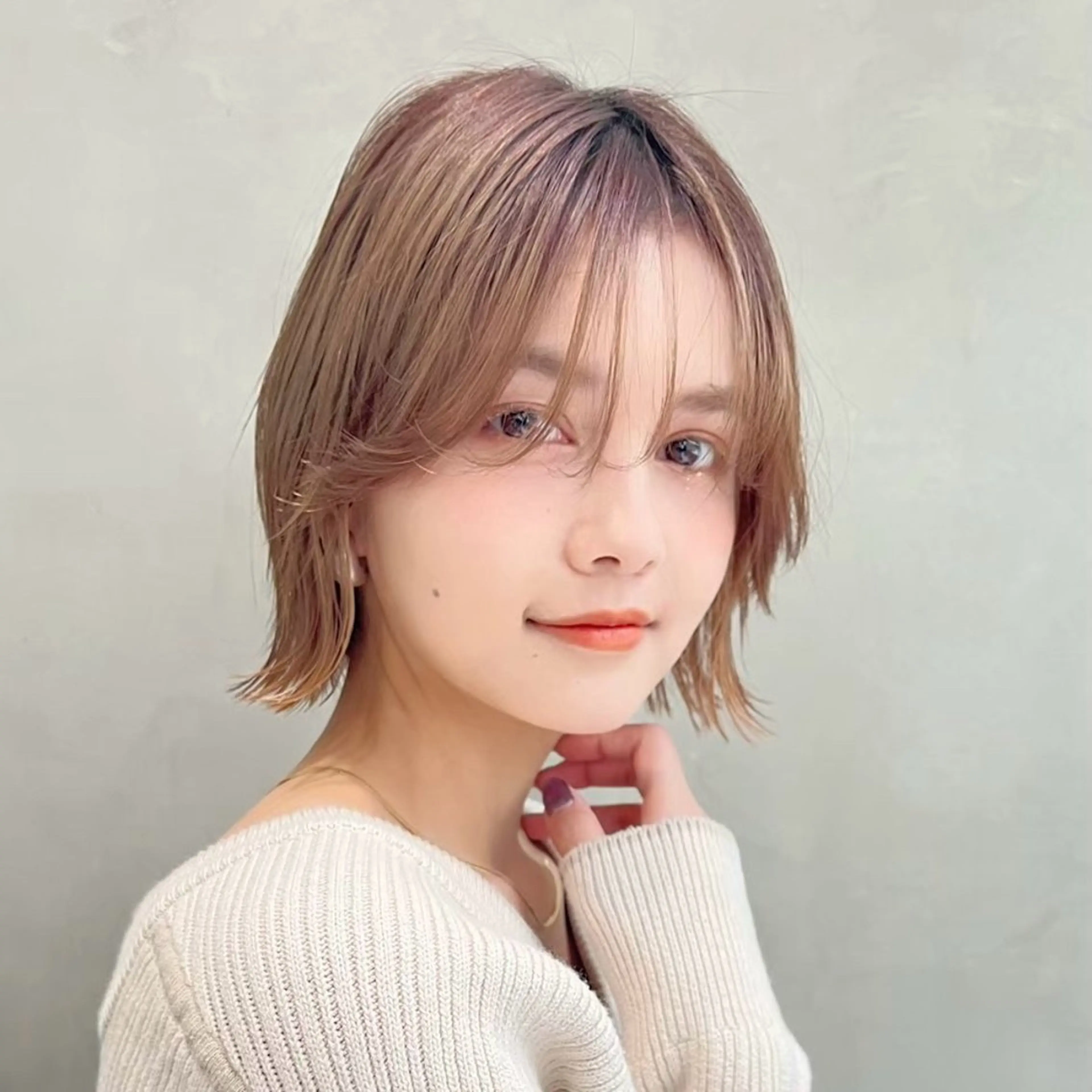 ショート カラー パーマ ヘアアレンジ ヘアカラー くびれボブ/艶カラー /髪質改善🌷喜美花のヘアスタイル