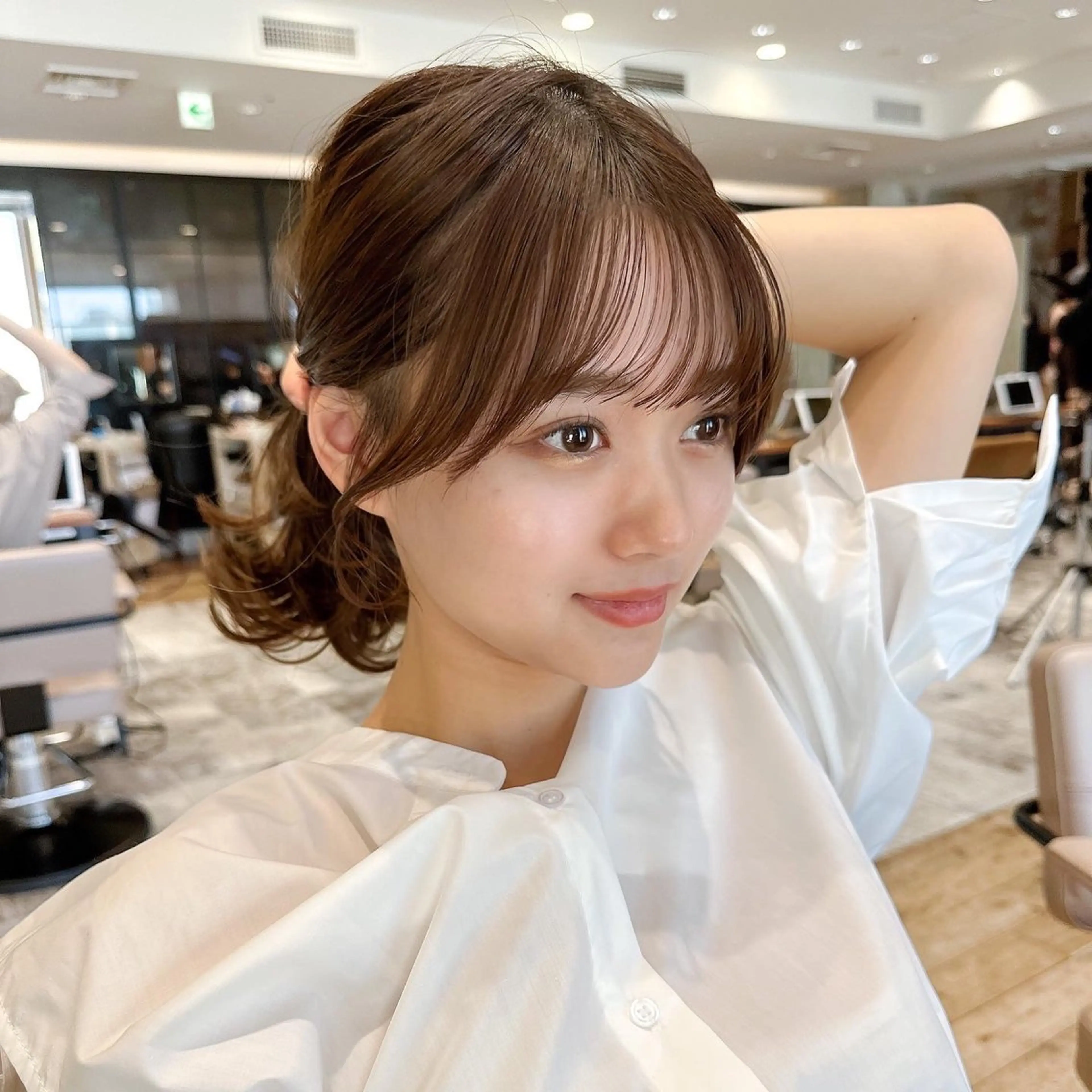 セミロング カラー ベージュカラー ブラウンカラー ブラウンベージュ くびれヘア 顔周りカット カット ヘアカラー トリートメント 顔周り/くびれヘア 韓国ヘア💕風間るなのヘアスタイル
