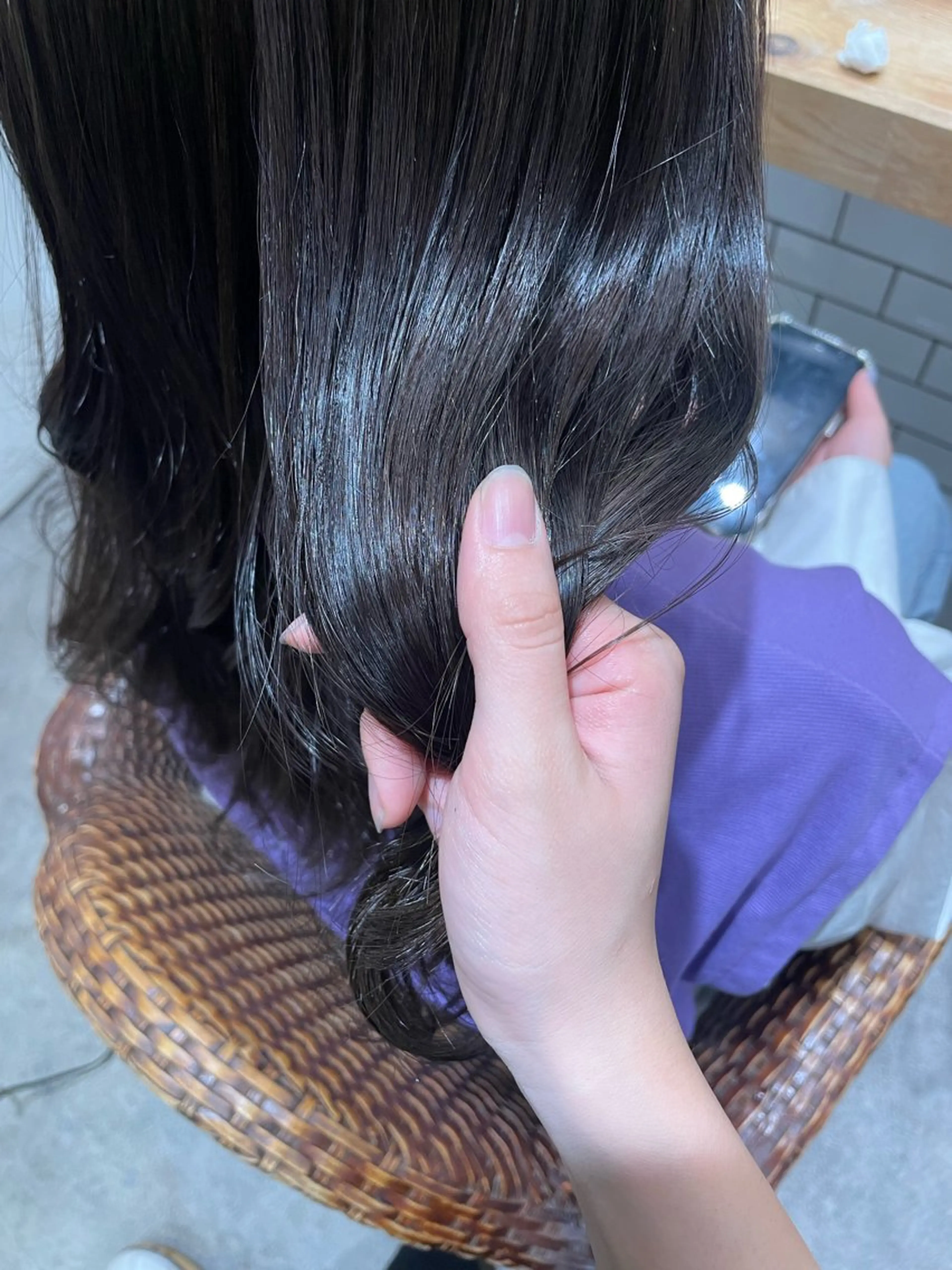 ロング カラー グレージュ ラベンダーカラー ラベンダーグレージュ ラベンダーグレー ヘッドスパ 暖色カラー🤎Red Neo　meiのヘアスタイル