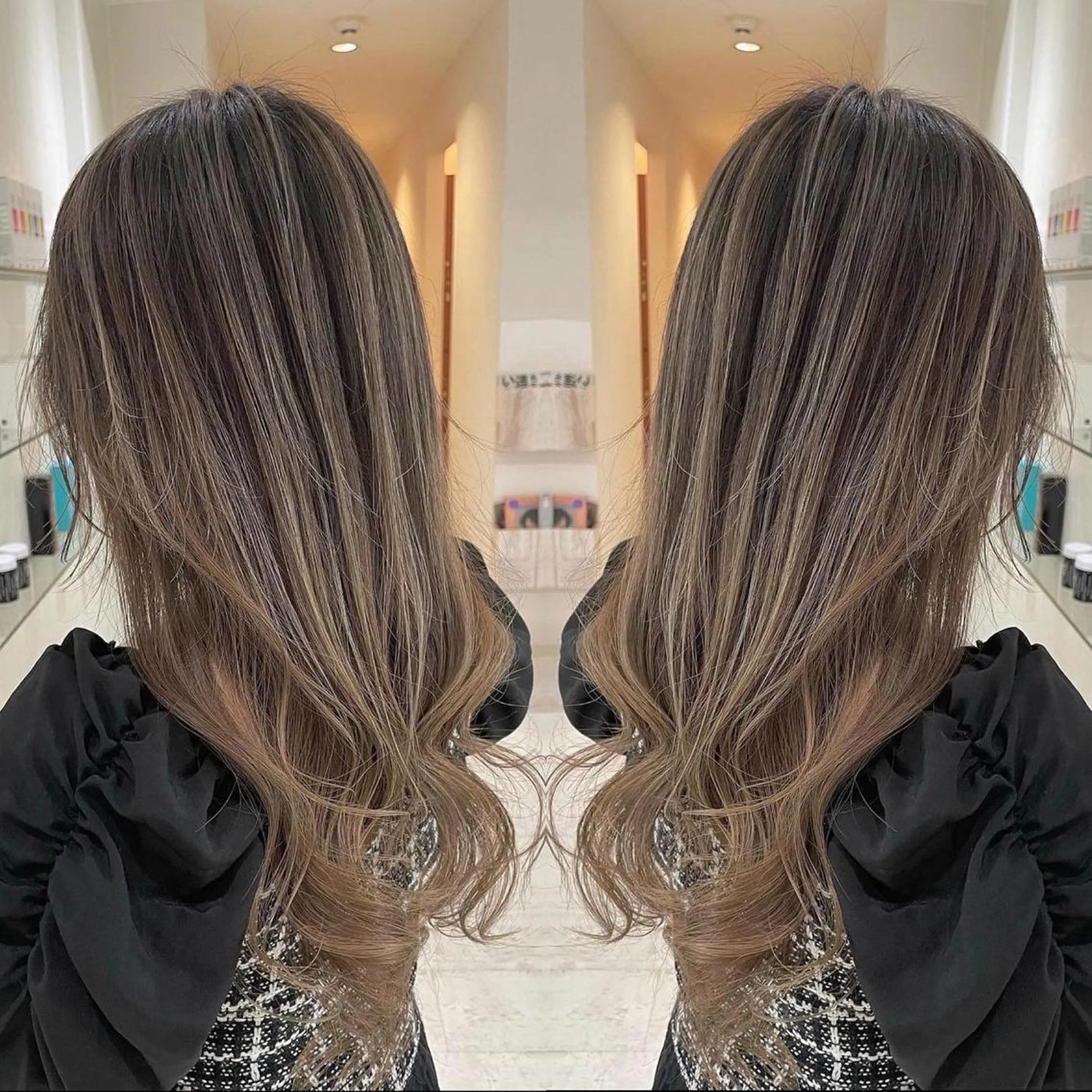 セミロング カラー アッシュ ベージュカラー 透明感カラー ハイライトカラー 外国人風カラー ヘアカラー トリートメント 河合秀明/ショート /ボブ/レイヤーのヘアスタイル