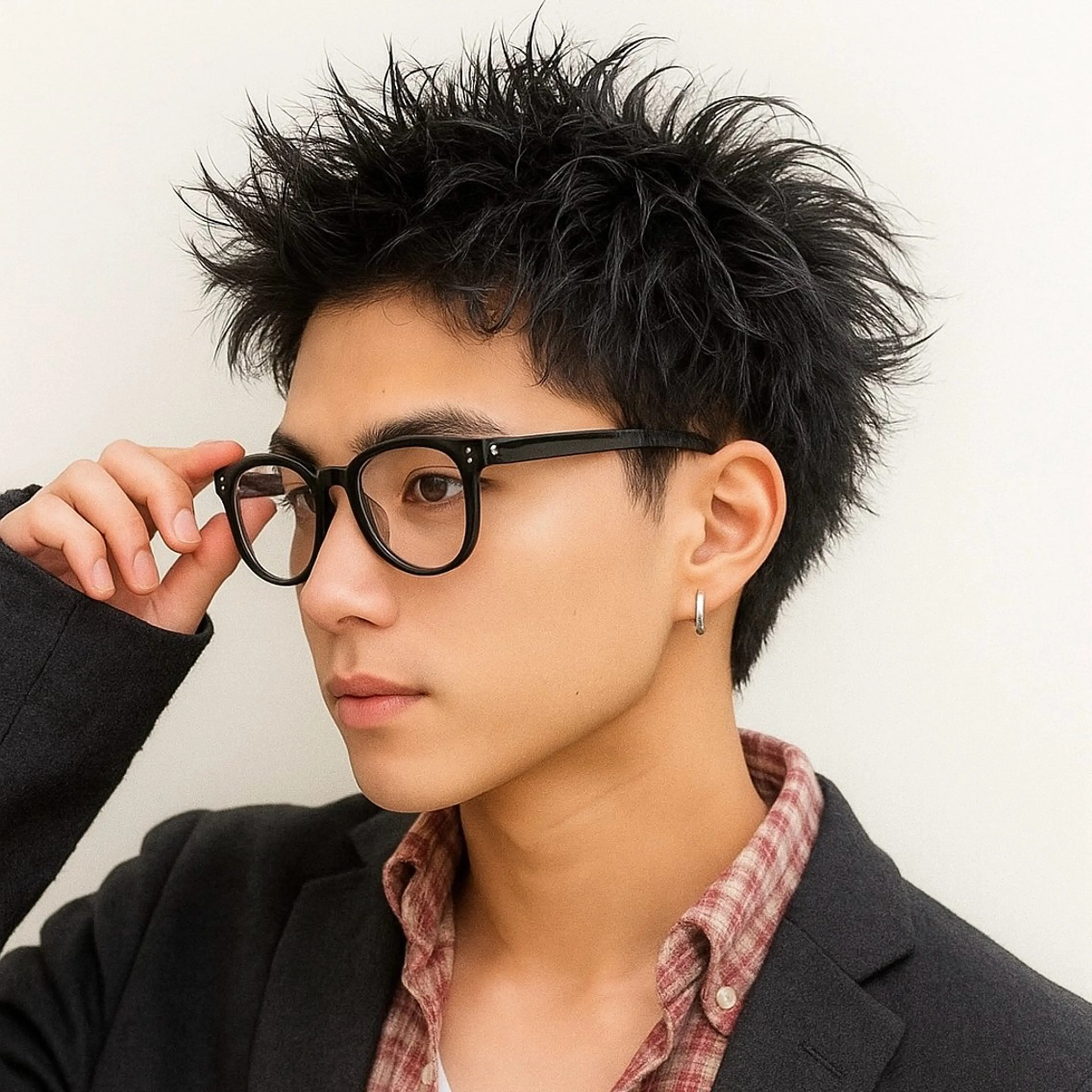 ショート カラー パーマ メンズ メンズブリーチ メンズハイライト メンズパーマ スペインカール スパイキーショート カット パーマ Gain池下 KAKKYのヘアスタイル