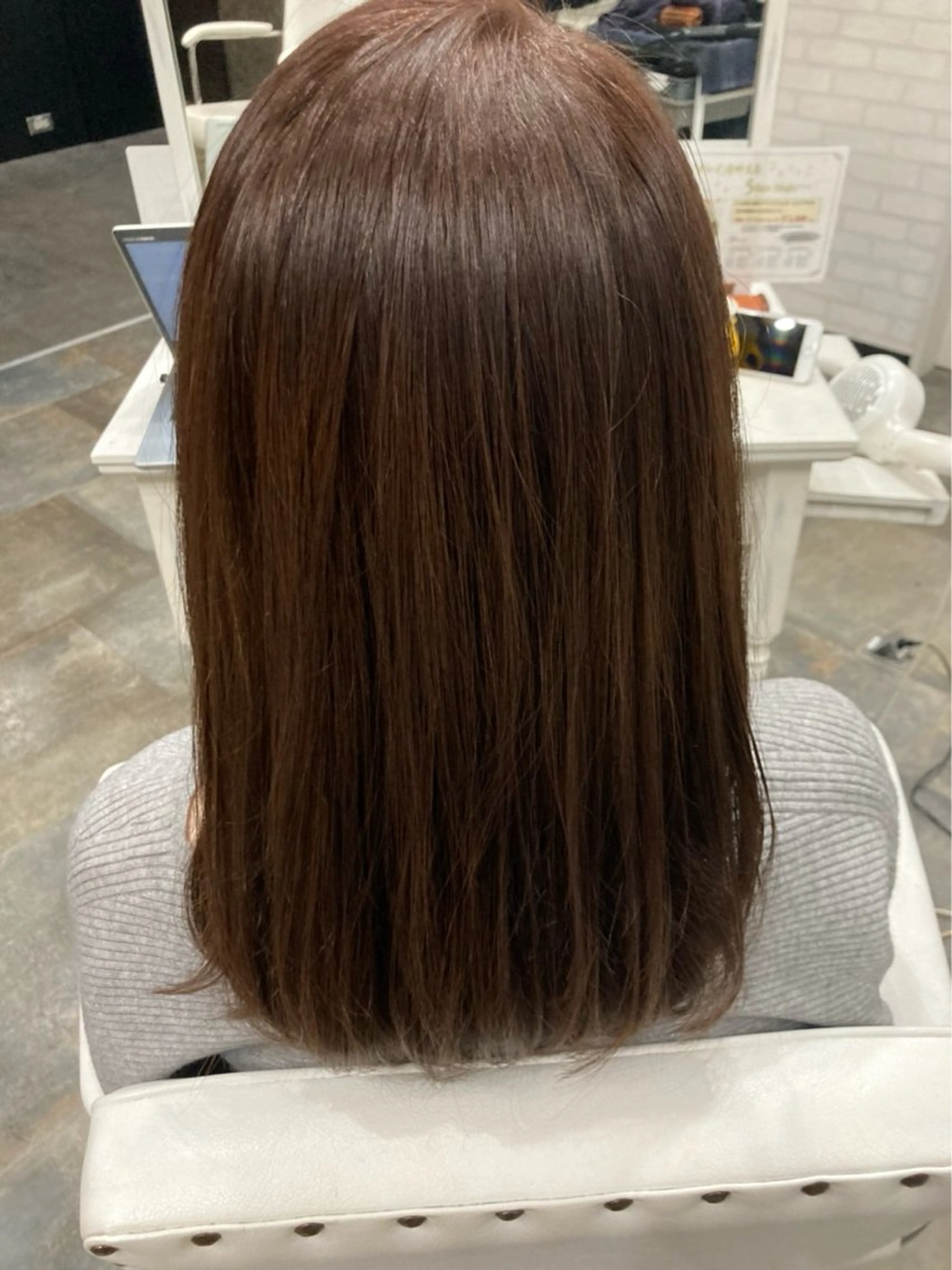 ミディアム ボブレイヤー ミディアムパーマ ミストバング ボブ ハイライト カット ヘアカラー トリートメント The Apartment of Solon Citta 船橋609所属・髪質改善/美髪/個室 /マンツーマン/ハラのヘアスタイル