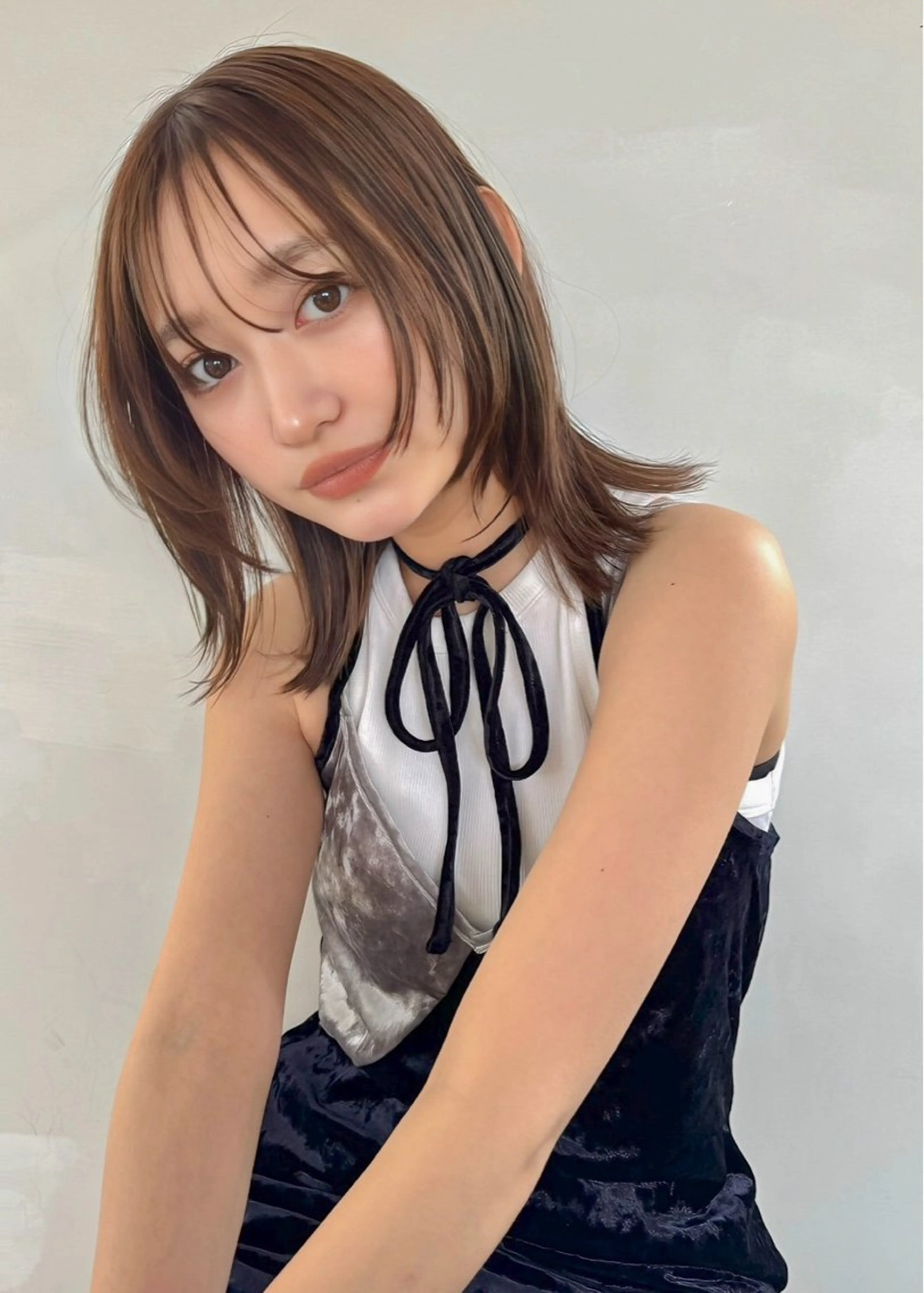セミロング 切りっぱなしボブ ボブ 色素薄めカラー❤︎ chihiroのヘアスタイル