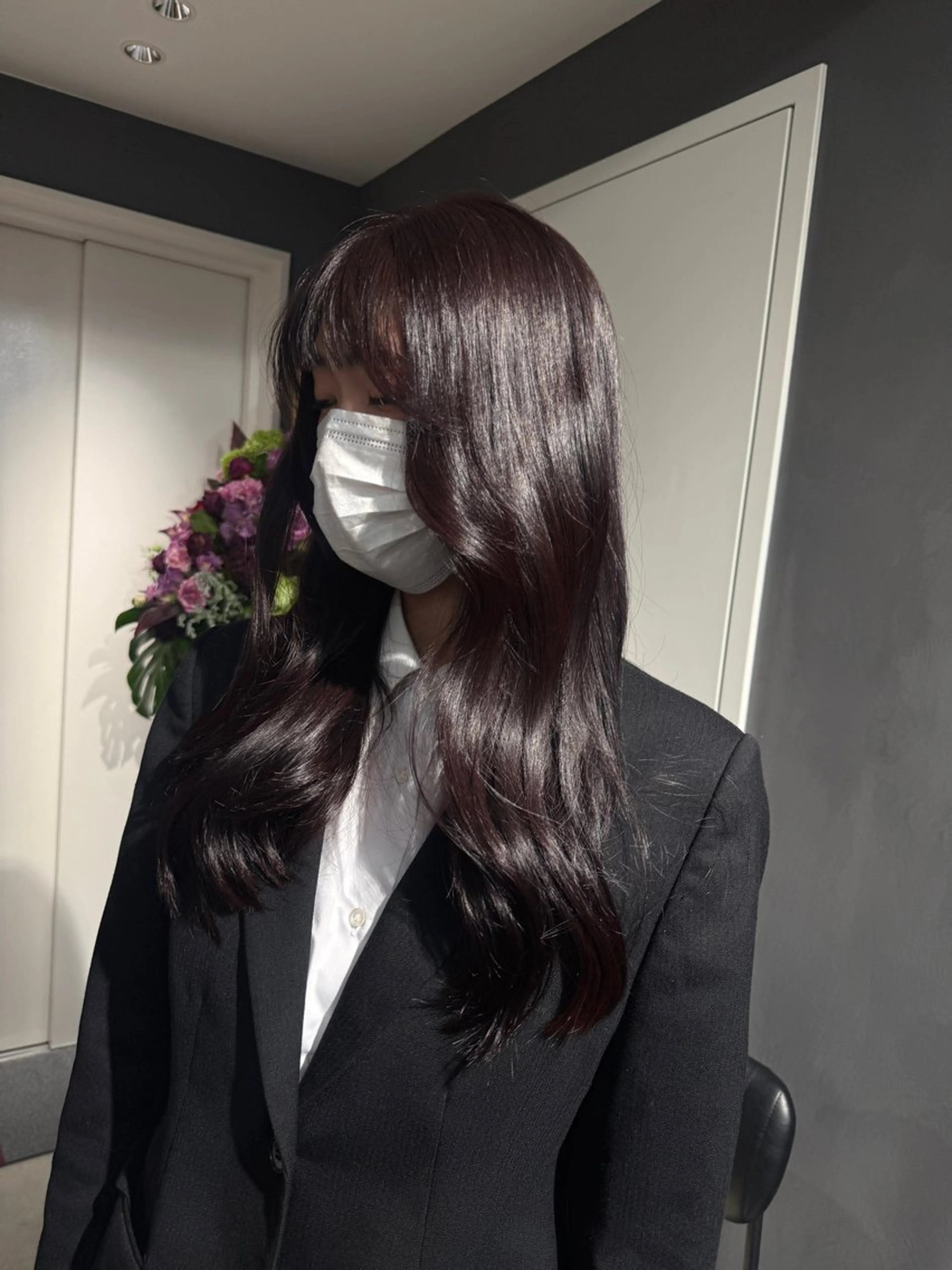ロング カラー ブラウンカラー ラベンダーカラー 韓国カラーレイヤー ／Mizukiのヘアスタイル