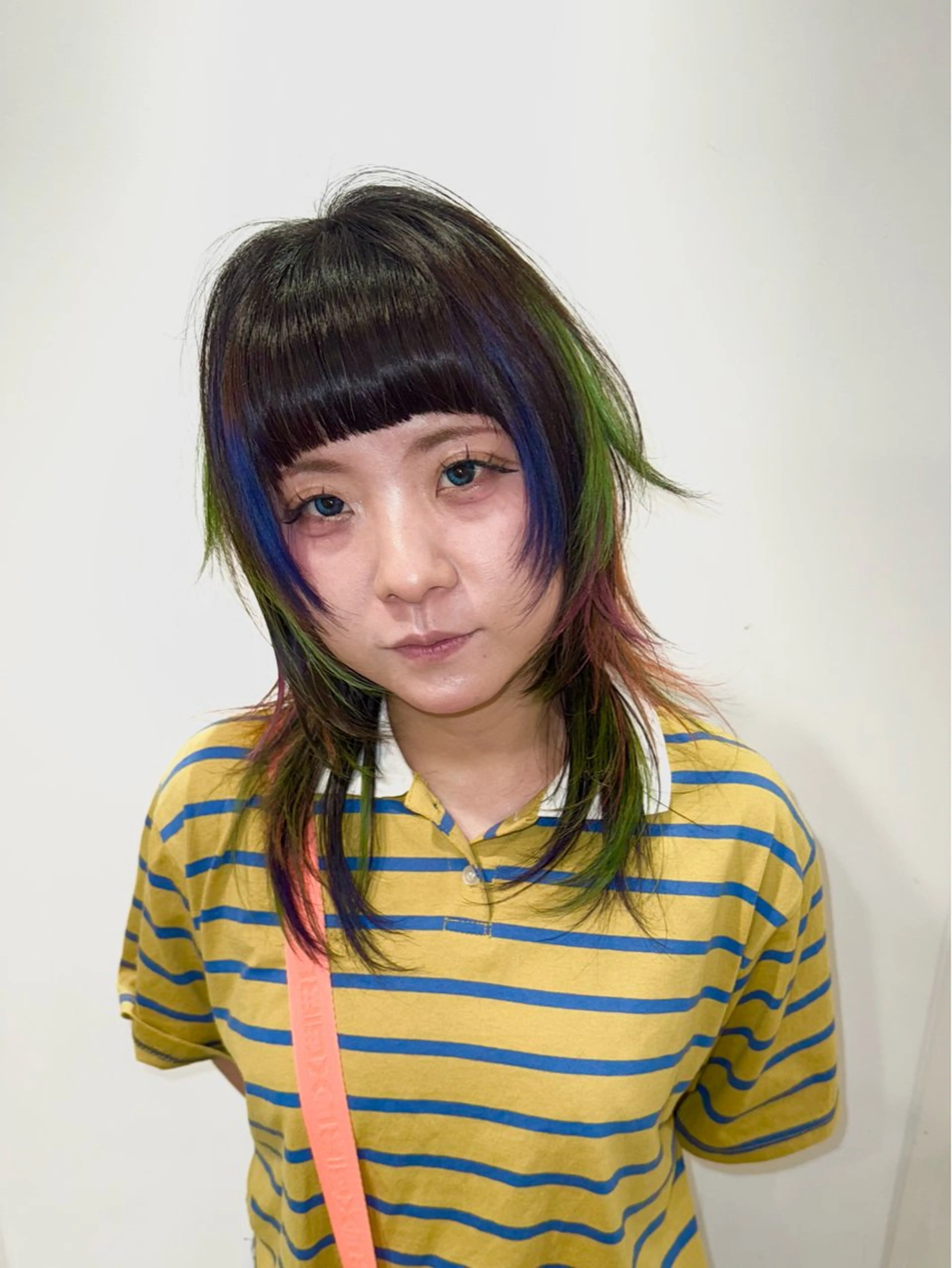 セミロング ハッシュカット レイヤーカット ウルフカット カット ヘアカラー トリートメント ハイトーン/レイヤー /ウルフ⭐️永田⭐️のヘアスタイル