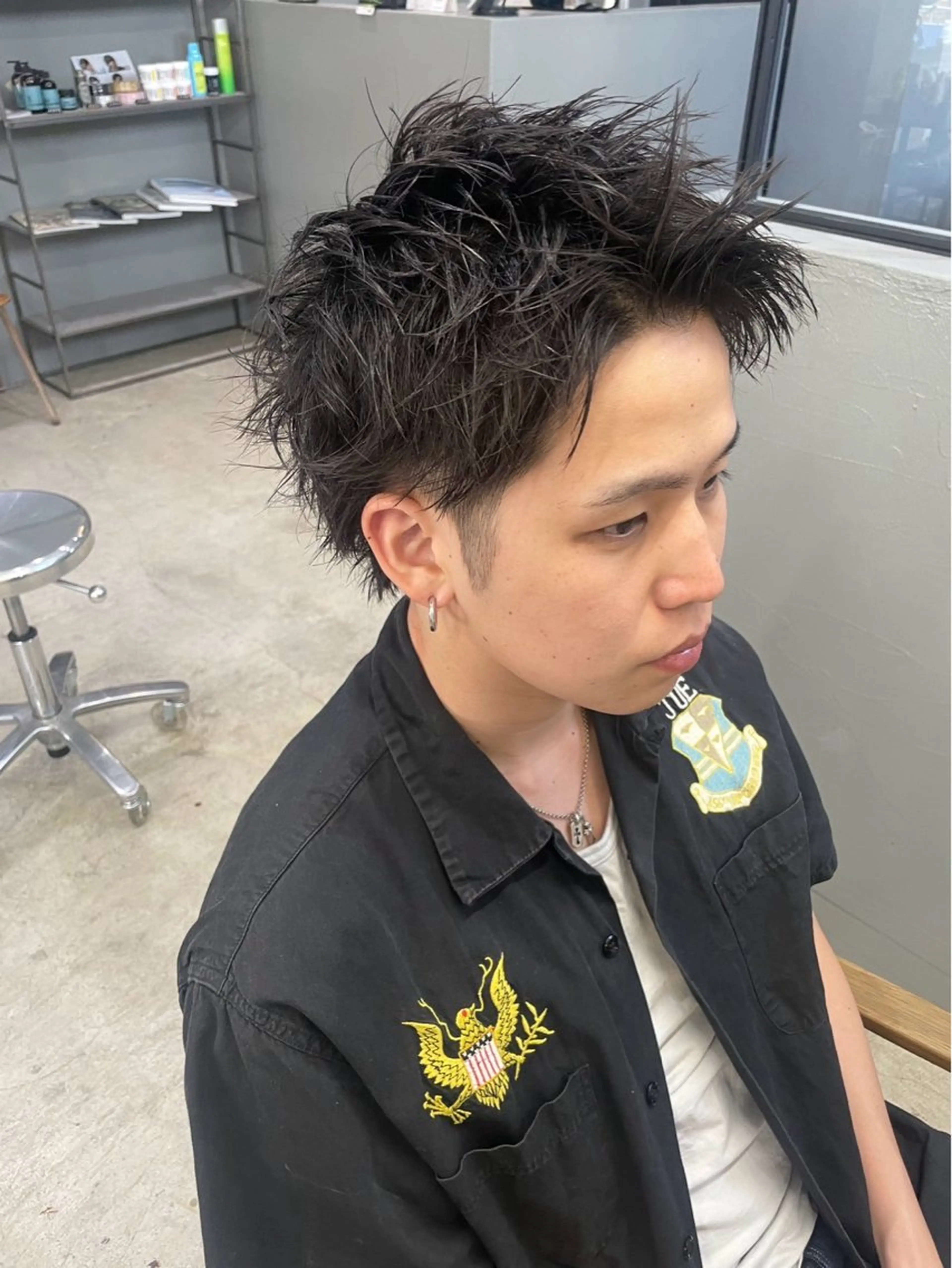 ショート パーマ メンズ カット パーマ メンズ専門サロン wokeのヘアスタイル