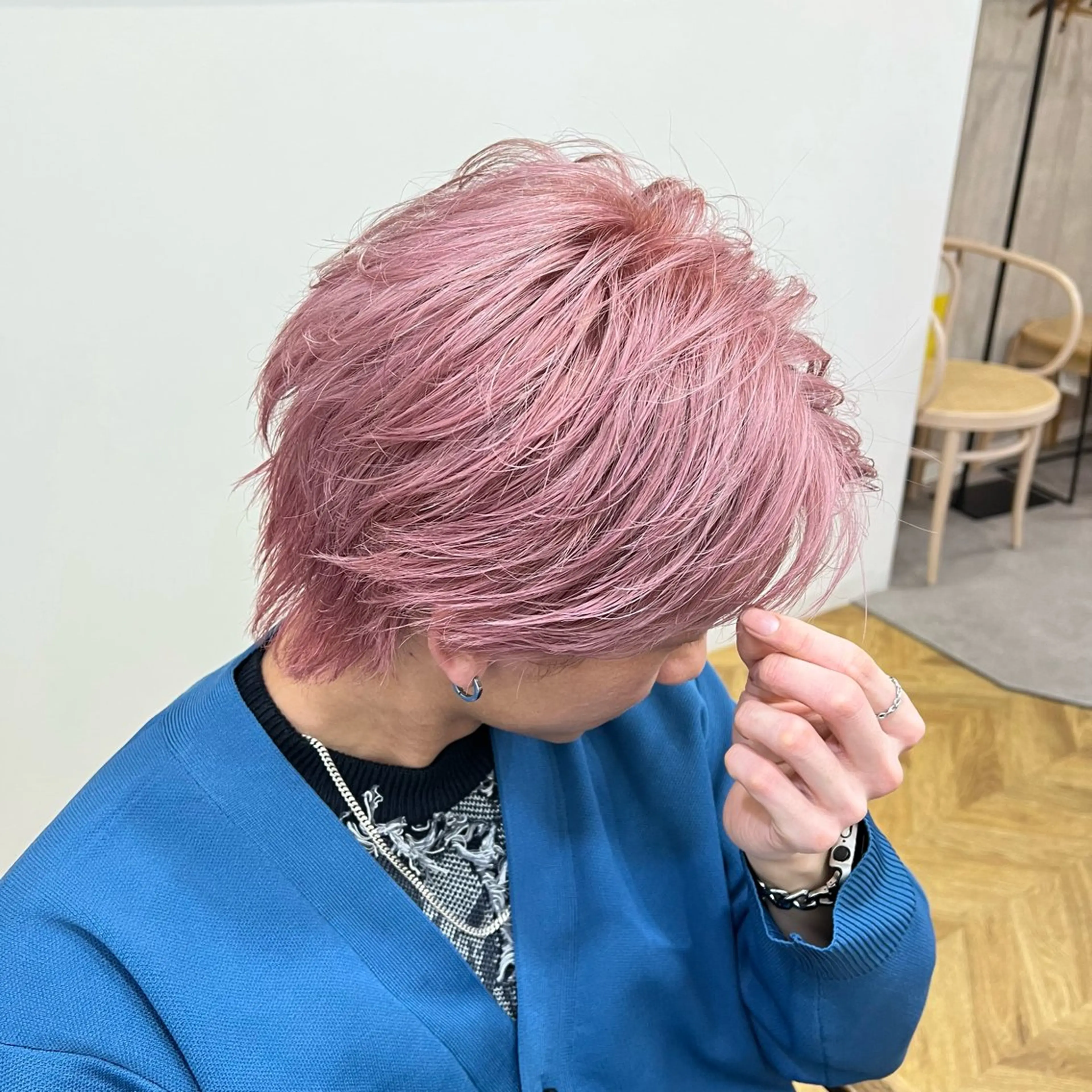 ショート カラー パーマ メンズ メンズブリーチ ブリーチ ヘアカラー 鶴田 来夢のヘアスタイル