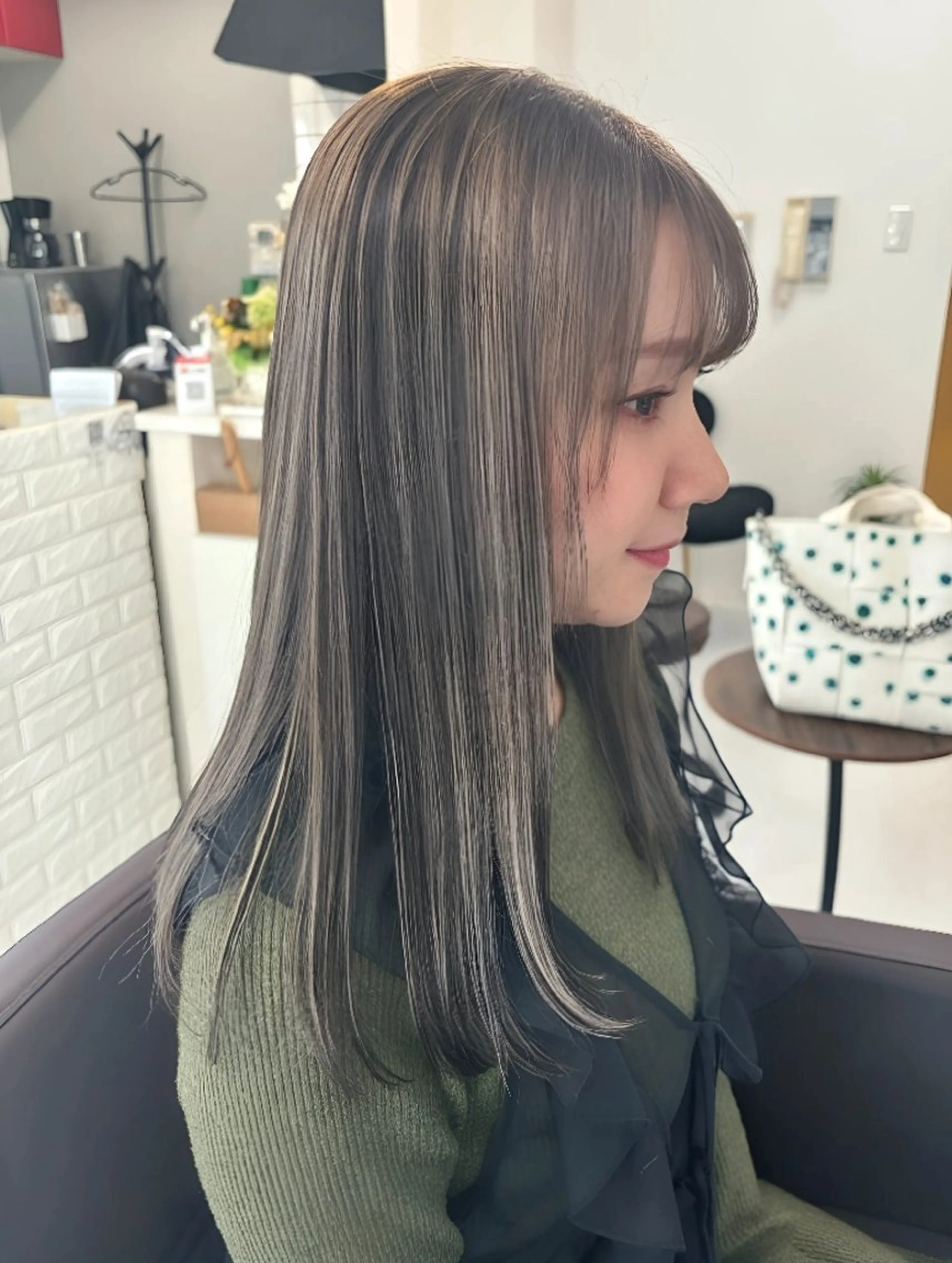 カラー ロング カット ヘアカラー ma cherie 三浦直美のヘアスタイル