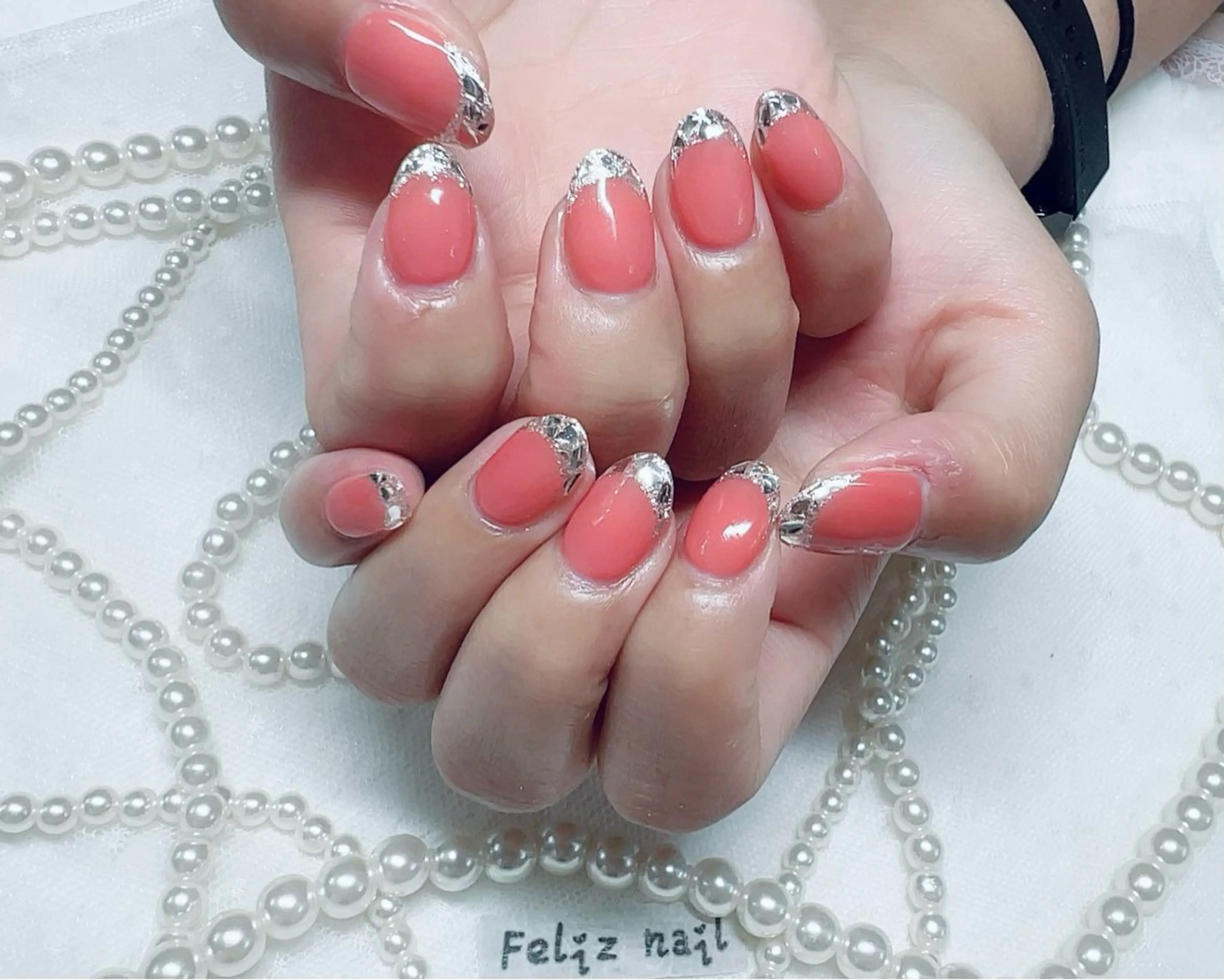 ネイル フレンチネイル ジェルネイル ガラスフレンチ キラキラネイル ニュアンスネイル ユキカ （ネイリスト）のネイルデザイン