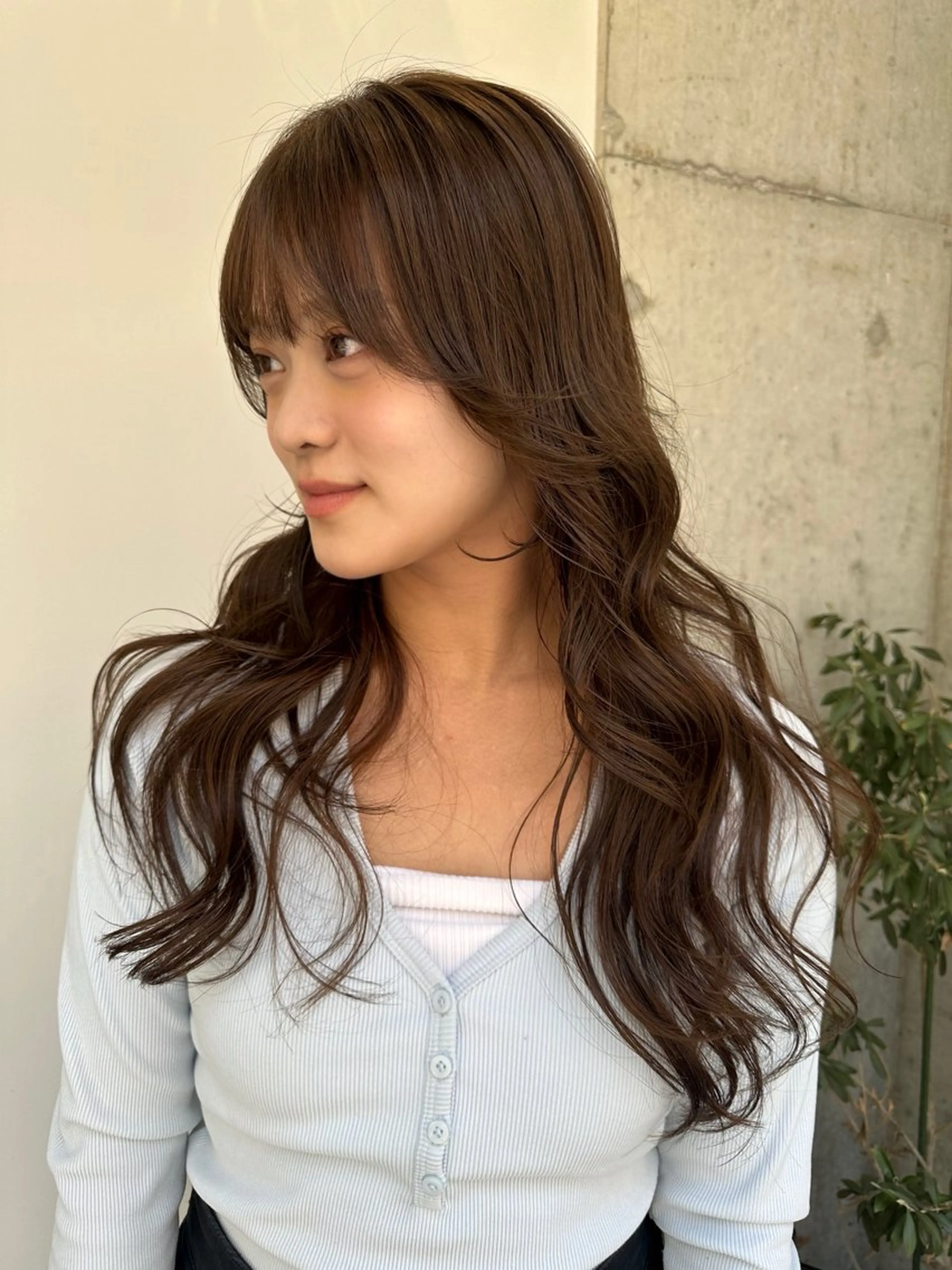 ロング カラー ベージュカラー ベージュカラー🐏 🤎塚原優芽のヘアスタイル