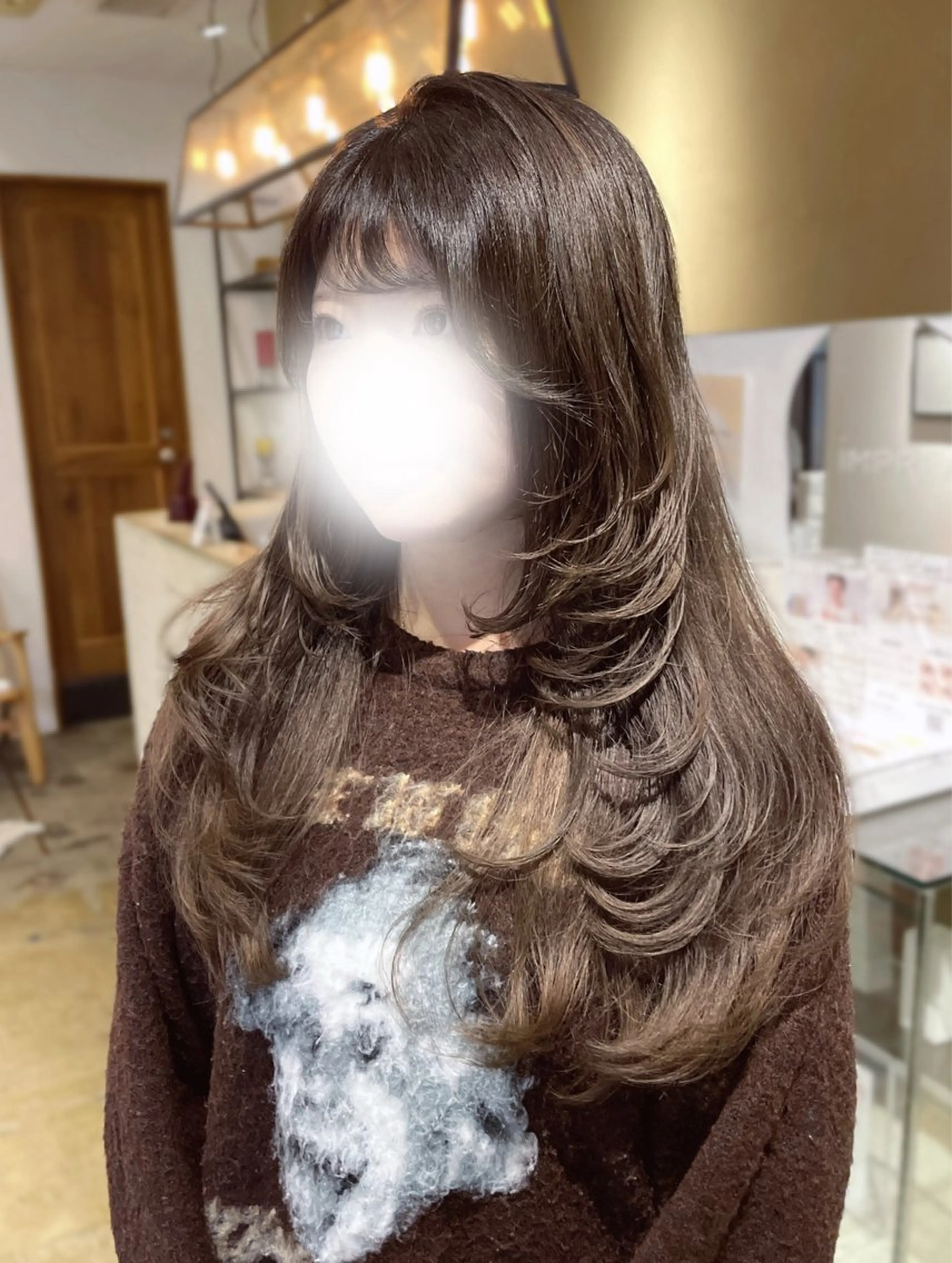 ロング レイヤーカット カット 𝒚𝒖-𝒓𝒊 ⸝⋆艶color🌙のヘアスタイル