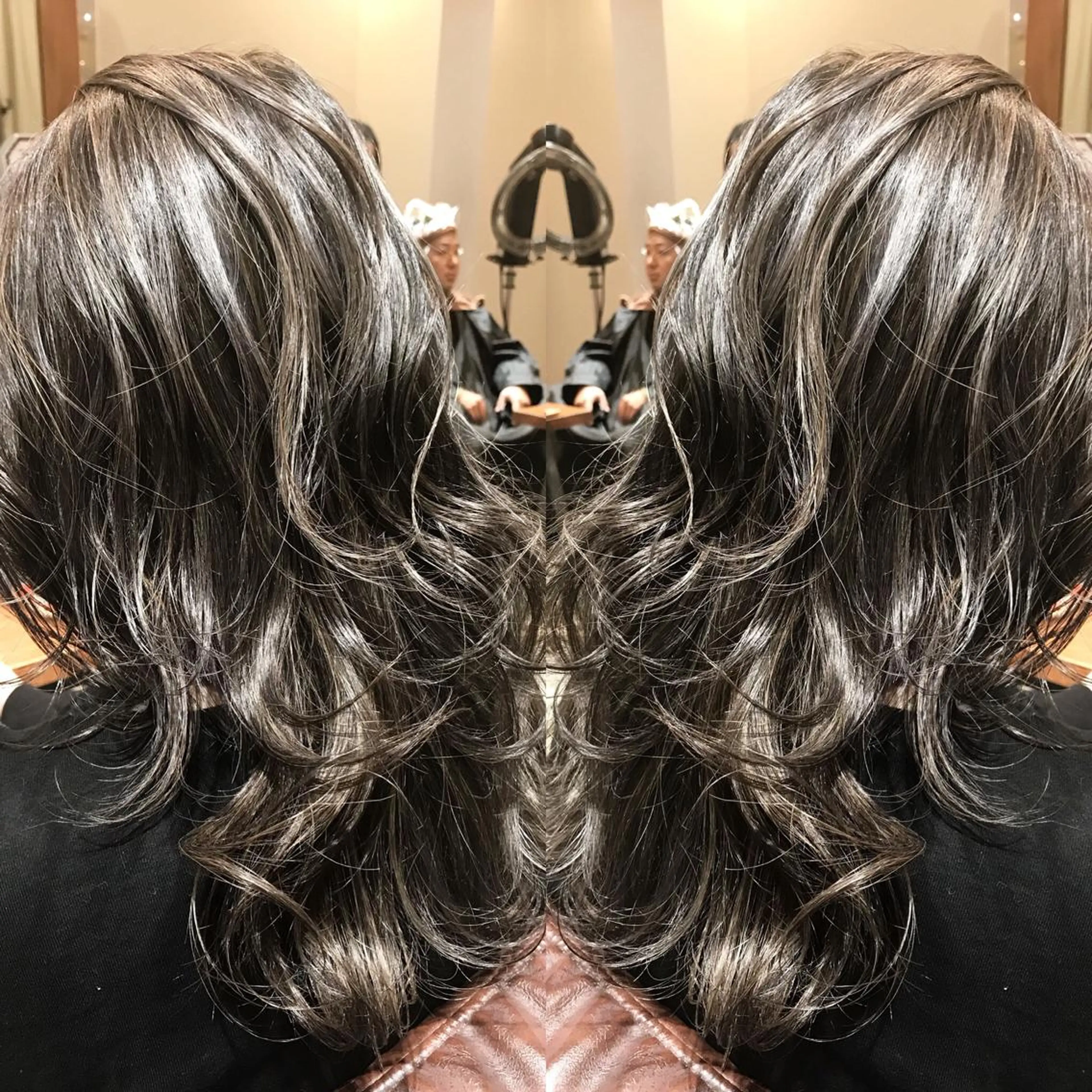 ミディアム カラー シールエクステ⭐️ オオミタクヤのヘアスタイル