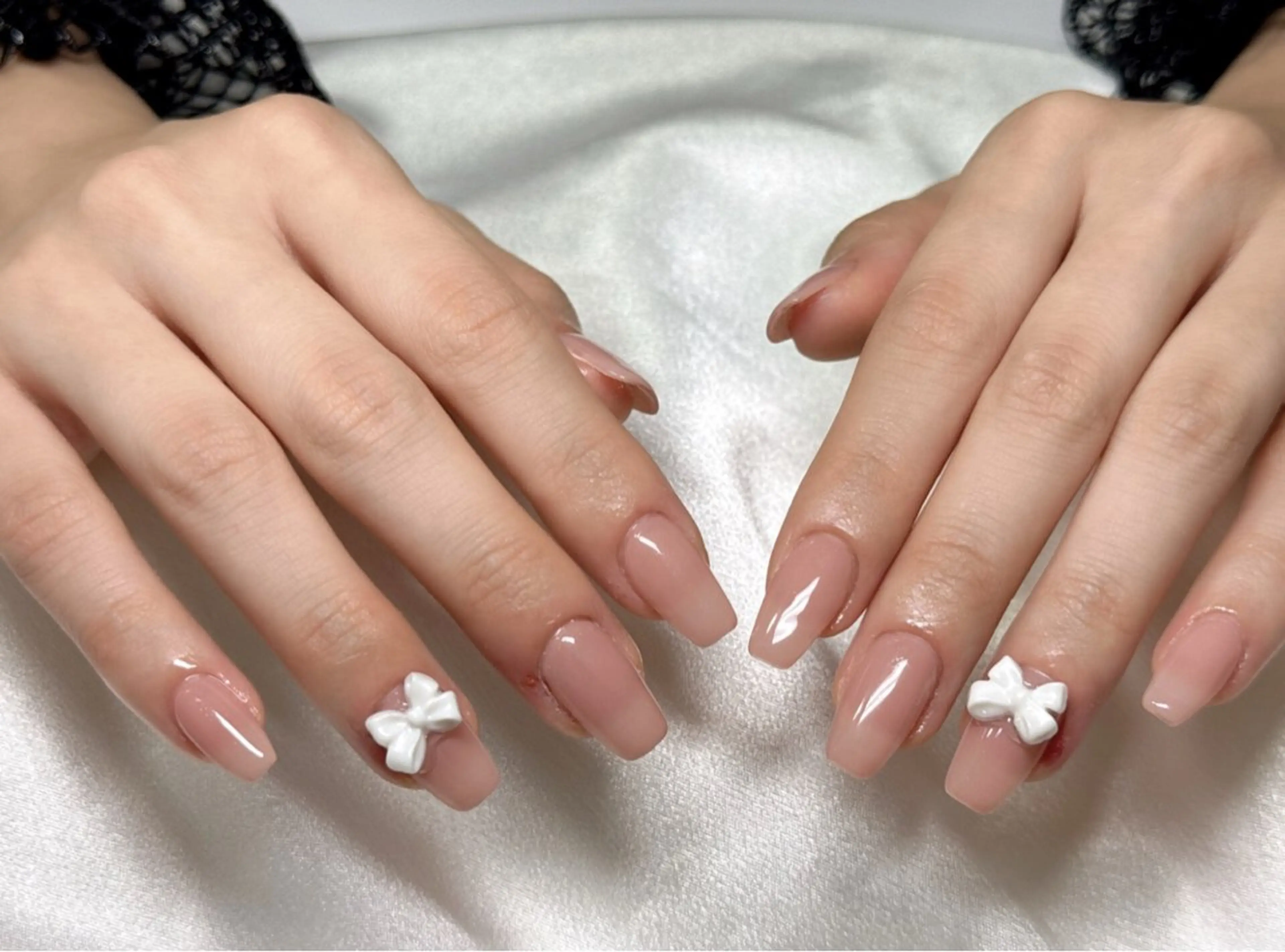 ネイル ワンカラーネイル リボン Rarity nail salon所属・Rarity Nail💗ちなつのネイルデザイン