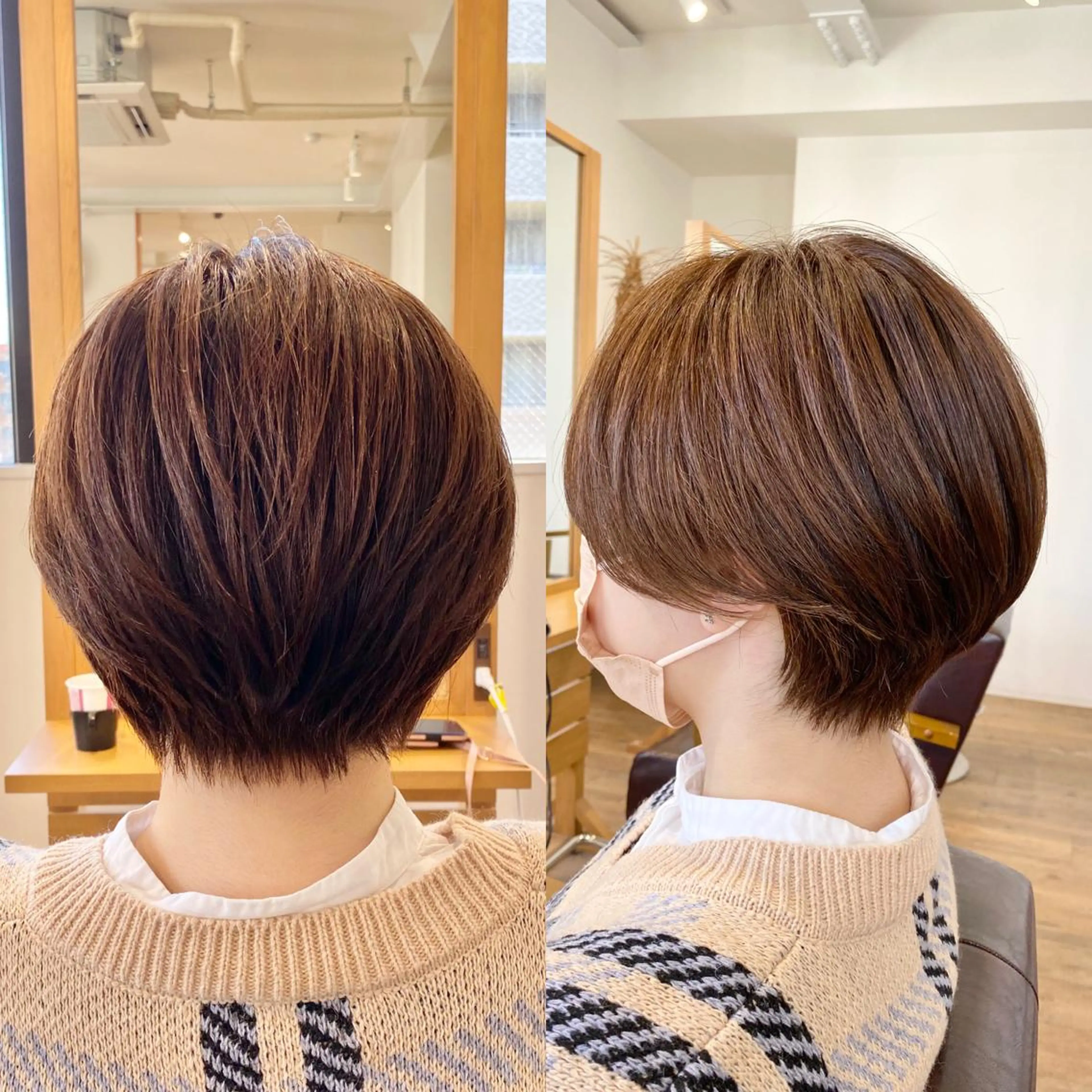 ショート カラー ハンサムショート ブラウンカラー ボブ ショートヘア 小顔カット ヘアカラー KIZU 髪質改善 オカルト怪談のヘアスタイル