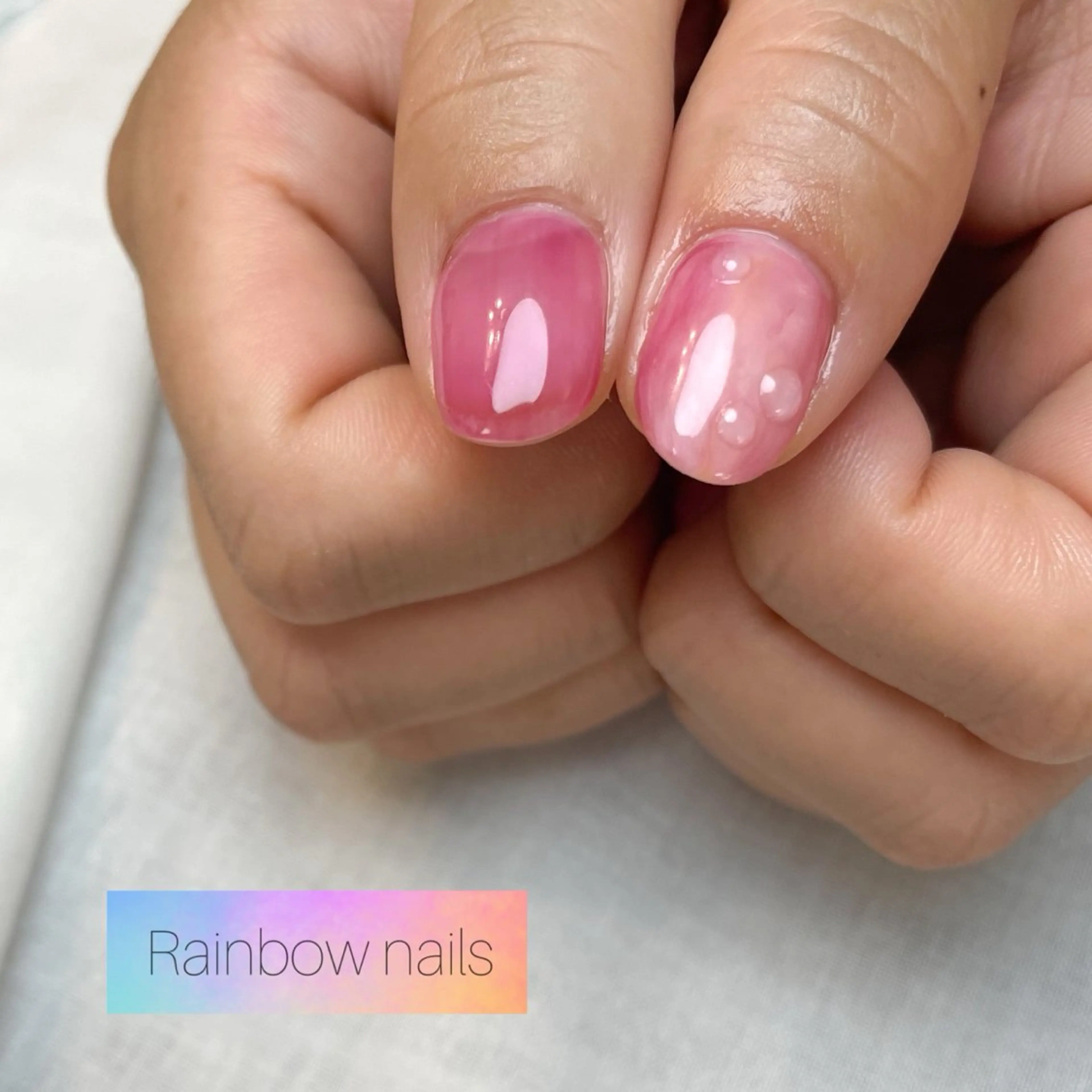 ネイル ハンドネイル Rainbow nailsくろちゃんのネイルデザイン