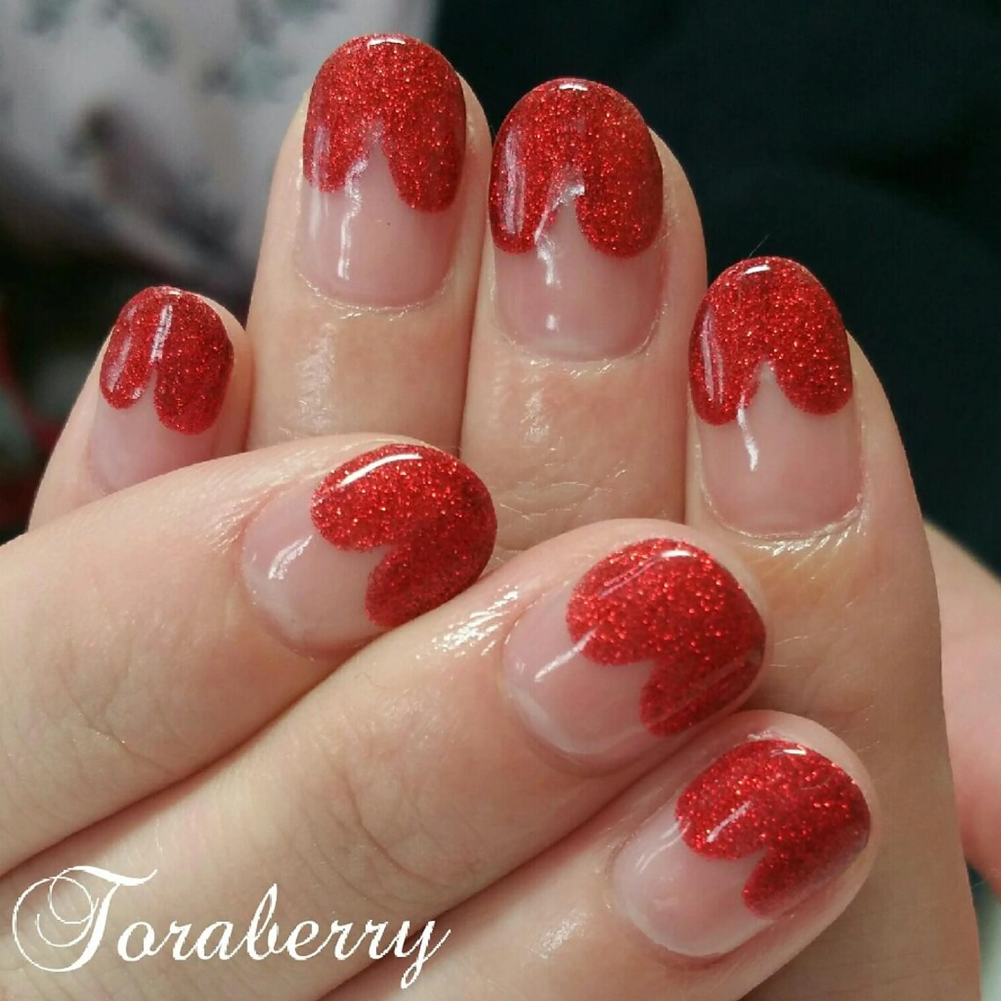 ネイル フレンチネイル ハート ネイリスト なつみのネイルデザイン