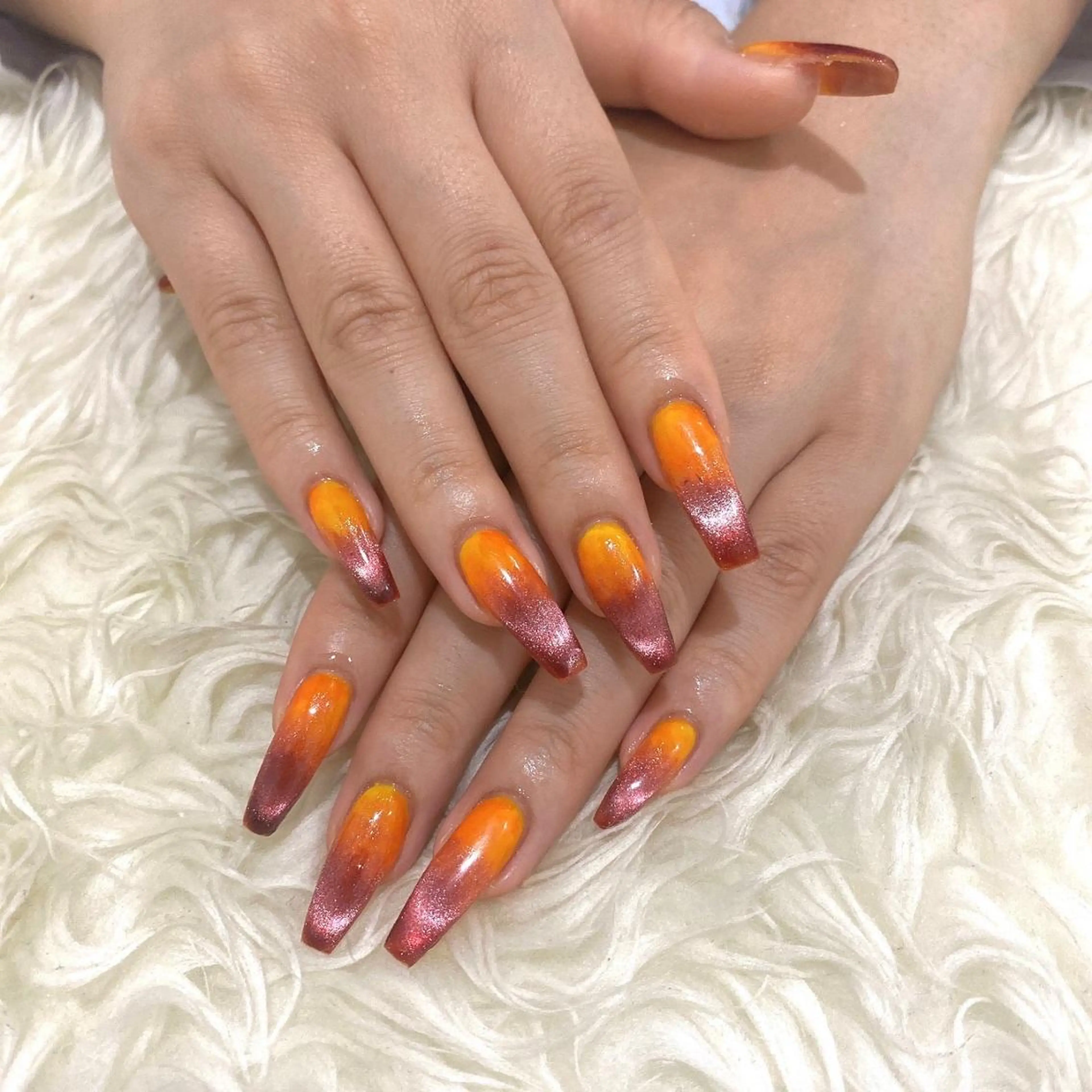 ネイル 長さ出し ジェルネイル グラデーション 韓国ネイル マグネットネイル ハンドネイル Nail&eye Belire 新宿のネイルデザイン