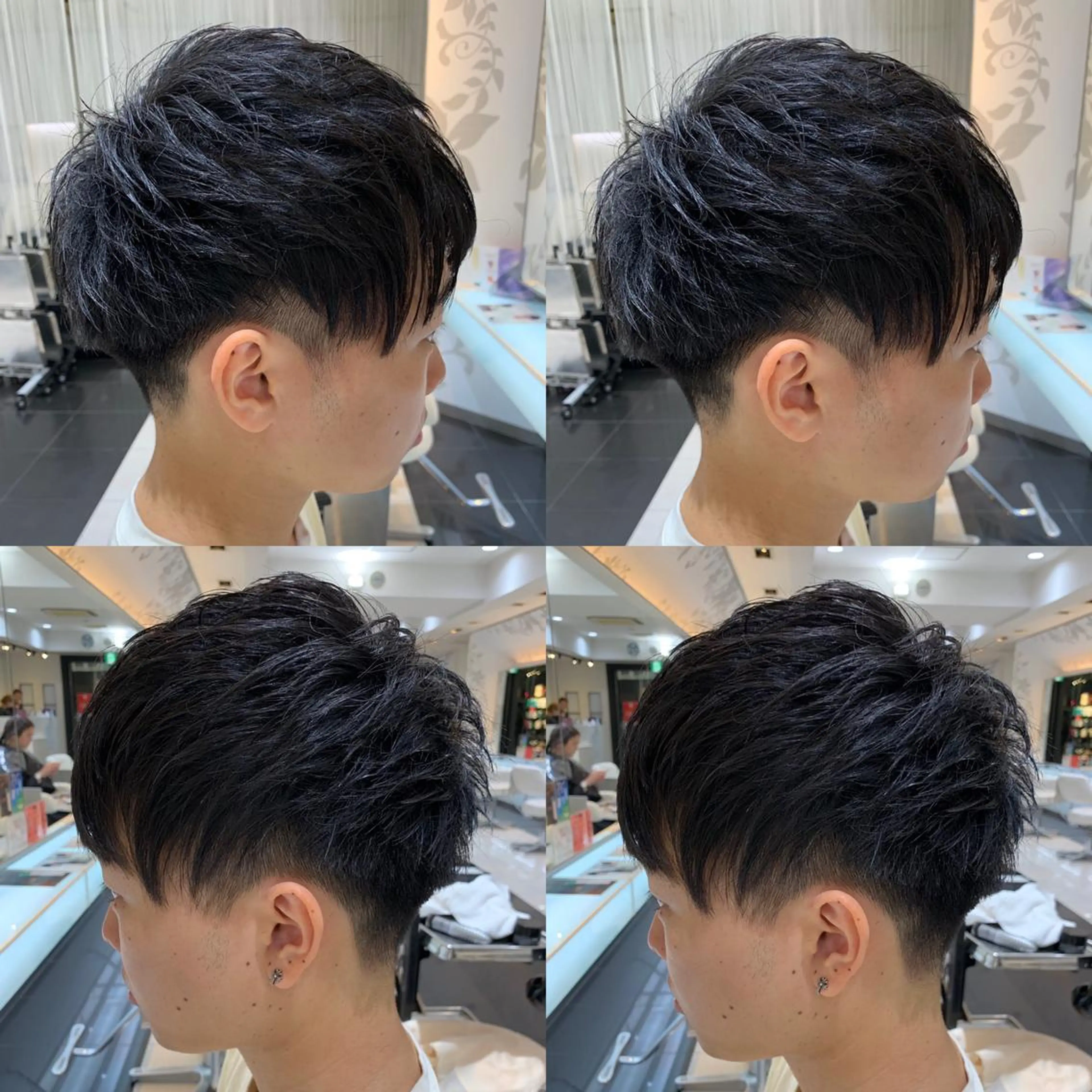 ショート パーマ メンズ マッシュ メンズパーマ くせ毛 ダメージレスカラー /透明感カラー 上長のヘアスタイル