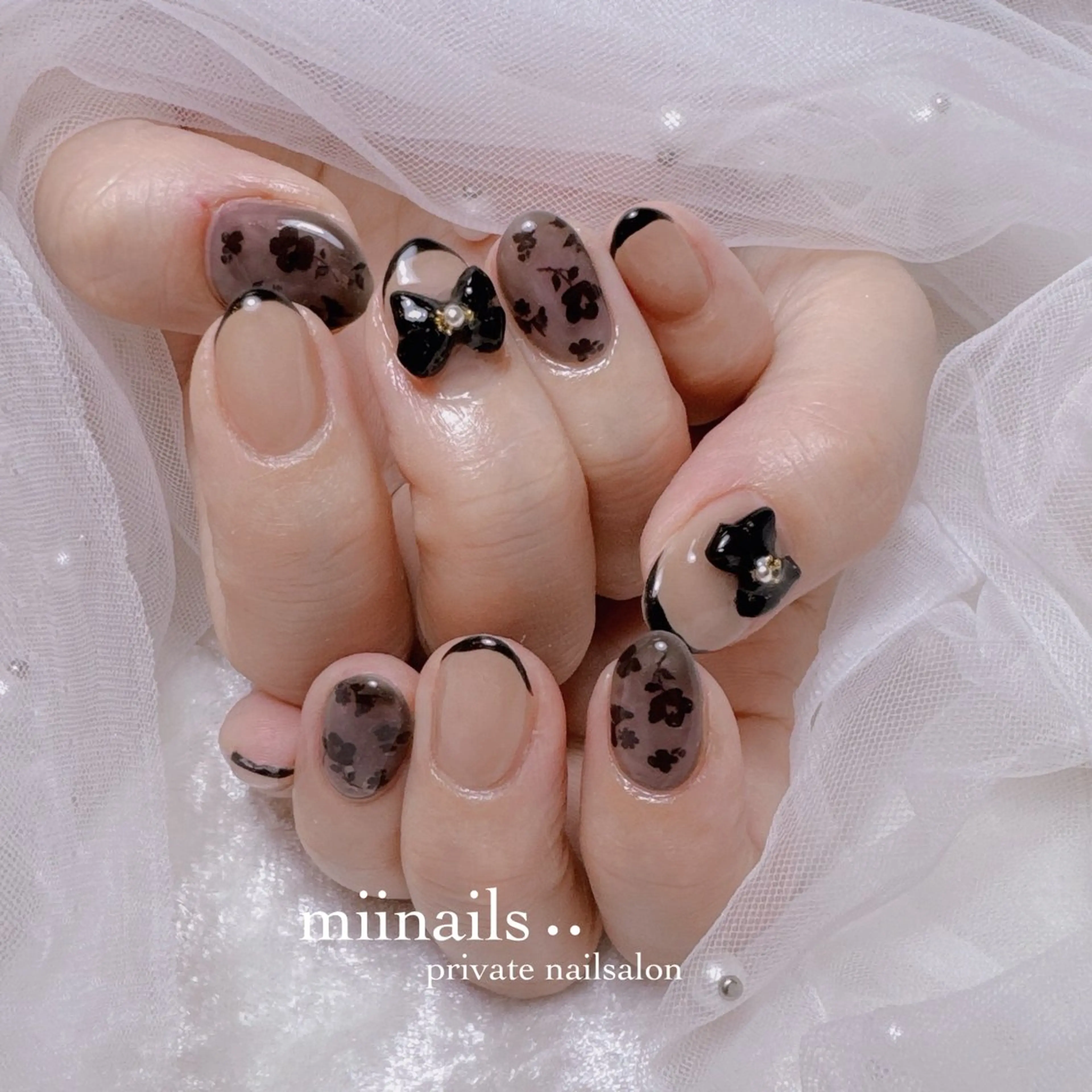 ネイル 韓国ネイル マグネットネイル ワンホンネイル ハンドネイル nailsalon miinailsのネイルデザイン