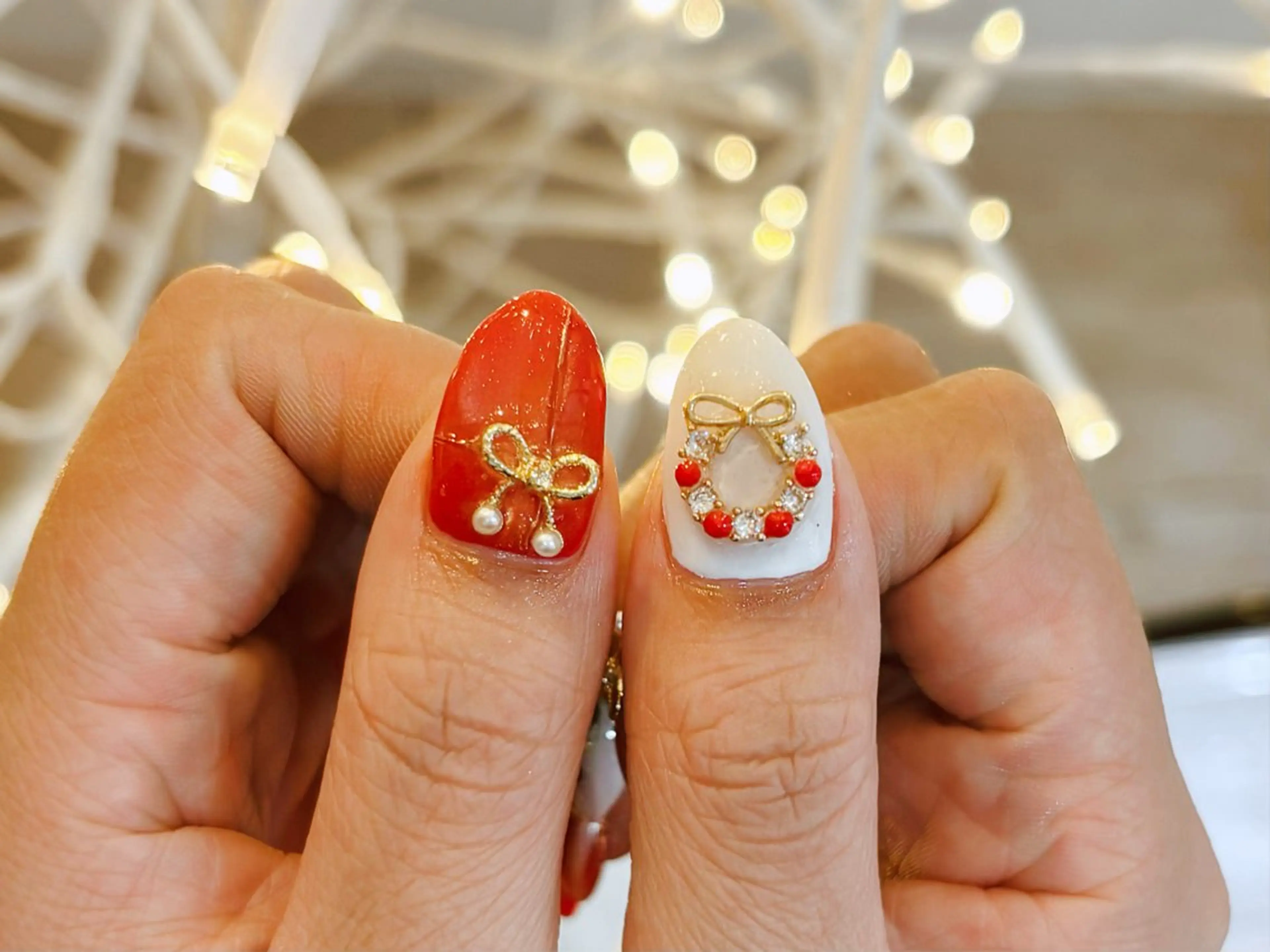 ネイル オーロラネイル フレンチネイル ガラスフレンチ ロングネイル マグネットネイル ハンドネイル ximina ネイルサロン北堀江のネイルデザイン