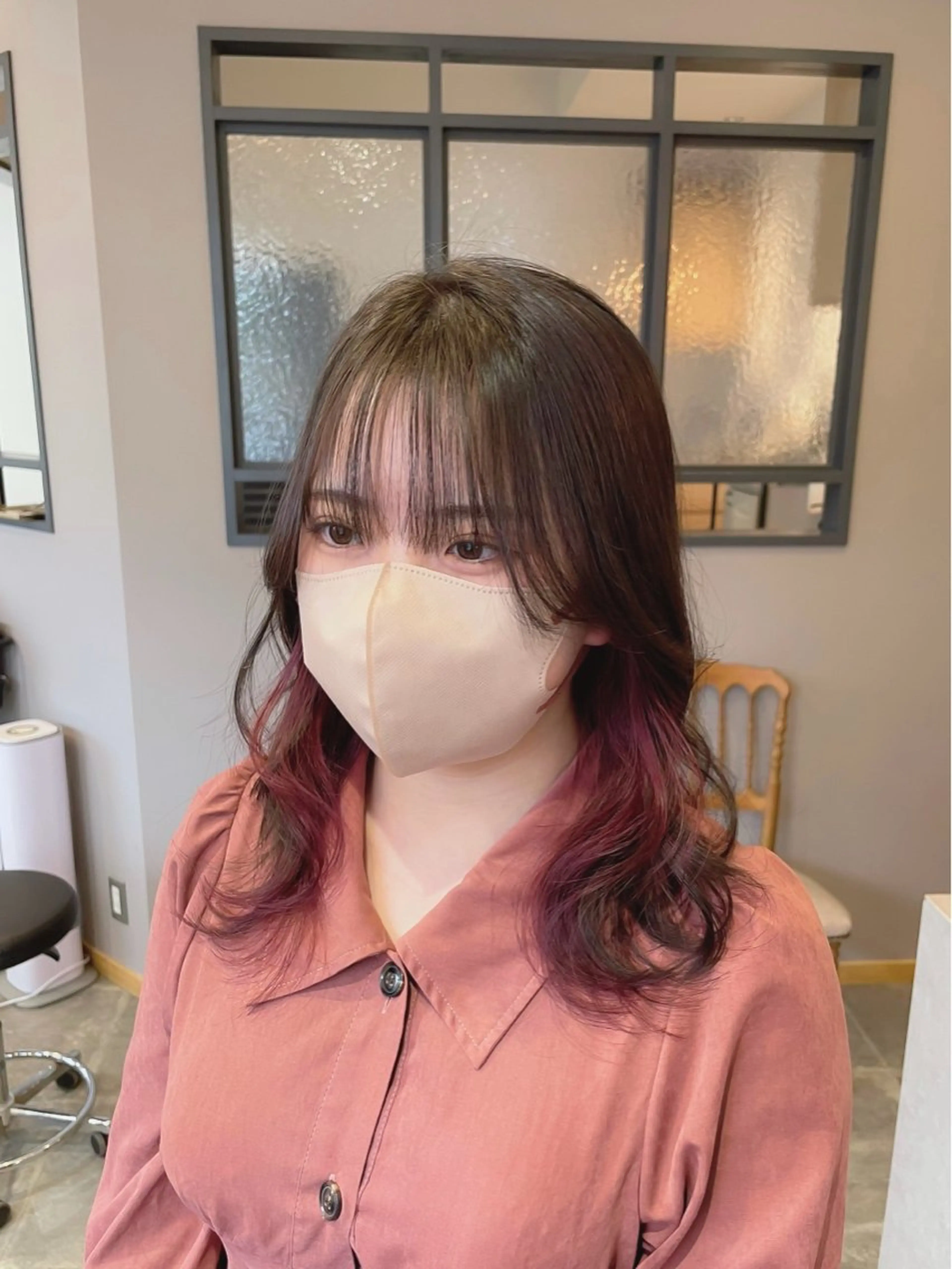 セミロング カラー カット ヘアカラー トリートメント 西村 れいのヘアスタイル