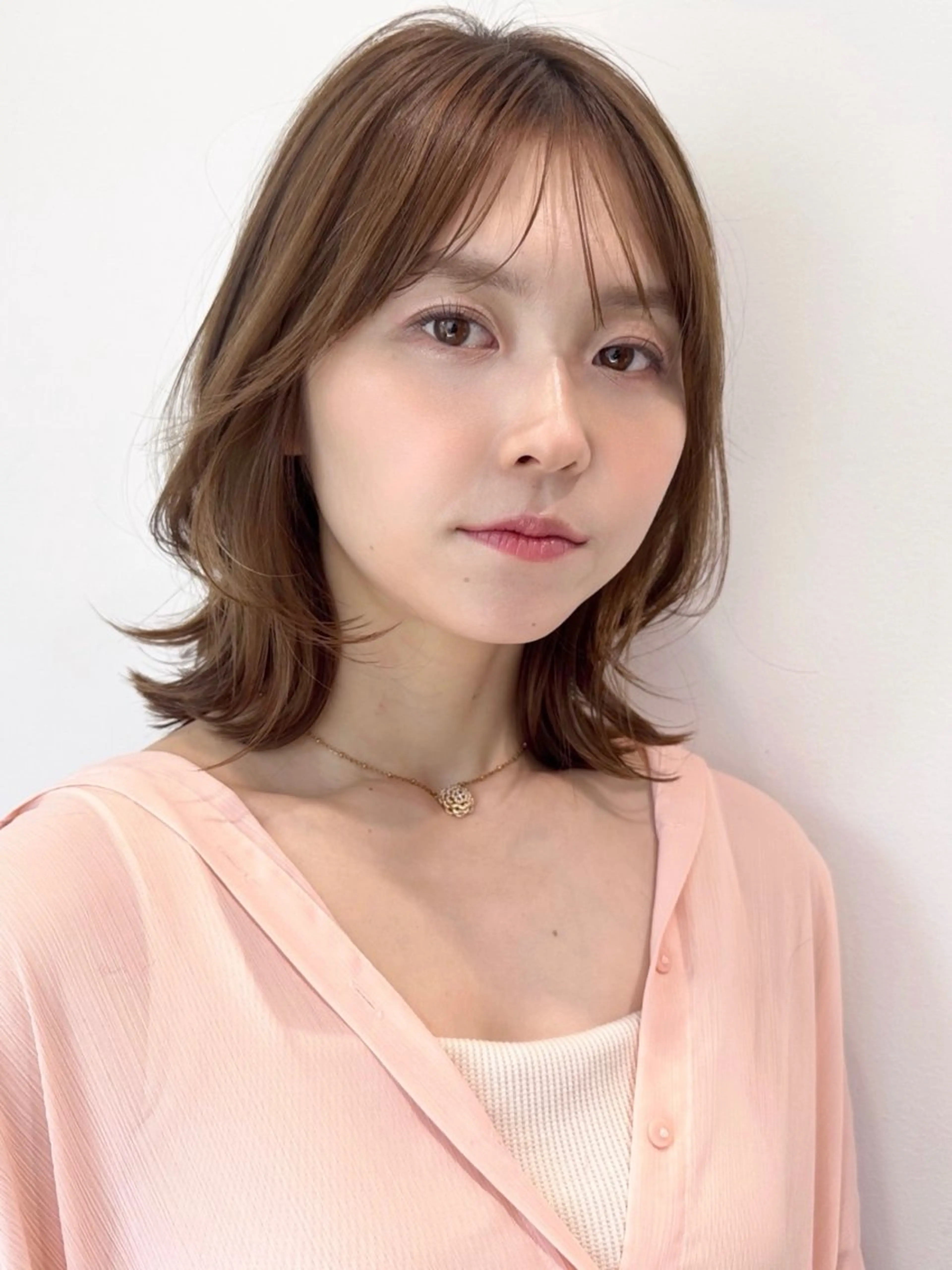 セミロング カラー 透明感カラー 顔周りカット レイヤーカット トリートメント カット ヘアカラー トリートメント 🩰ナチュラル可愛い kamicare🩰のヘアスタイル