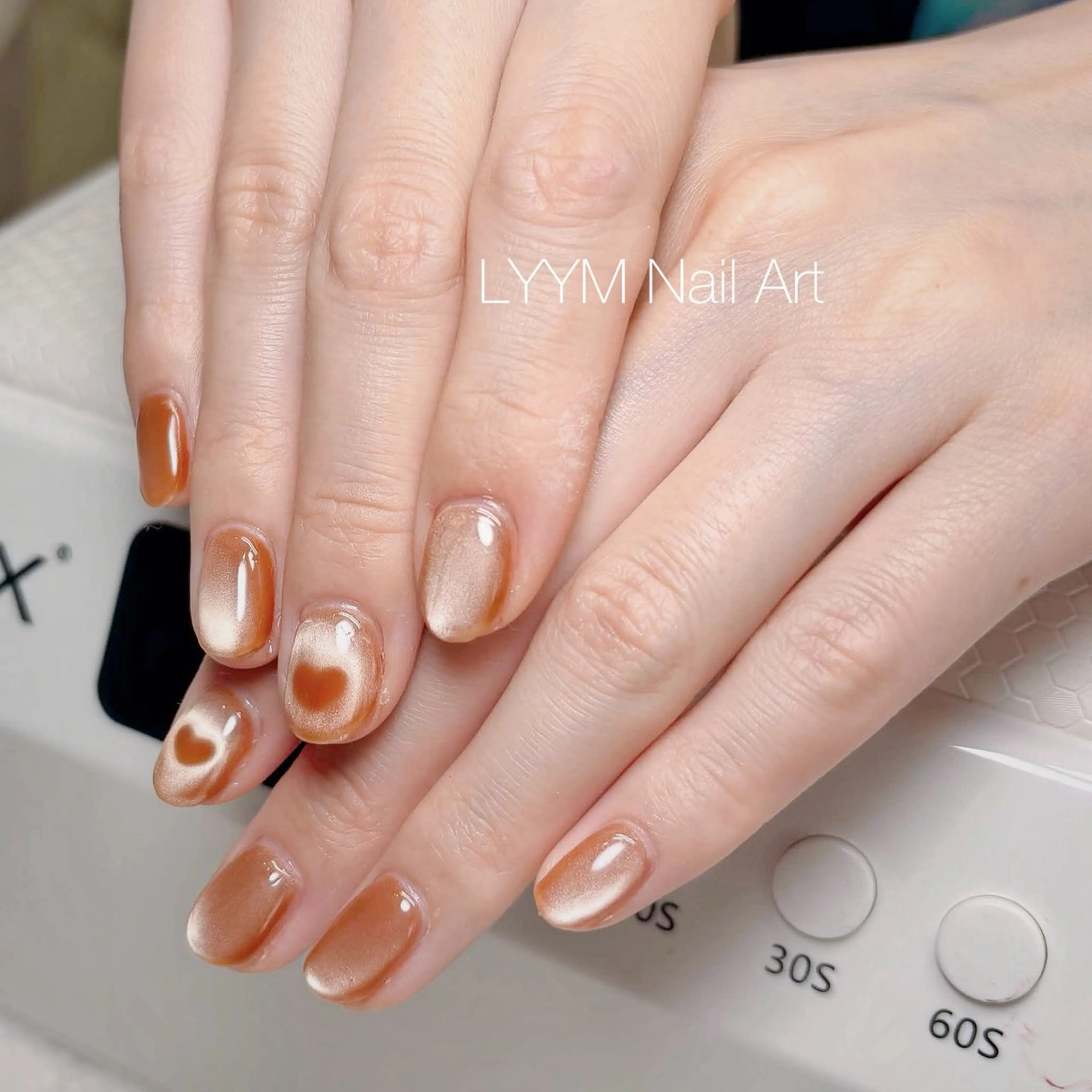 ネイル ハート マグネットネイル シンプルネイル ハンドネイル LYYM Nail Salonのネイルデザイン