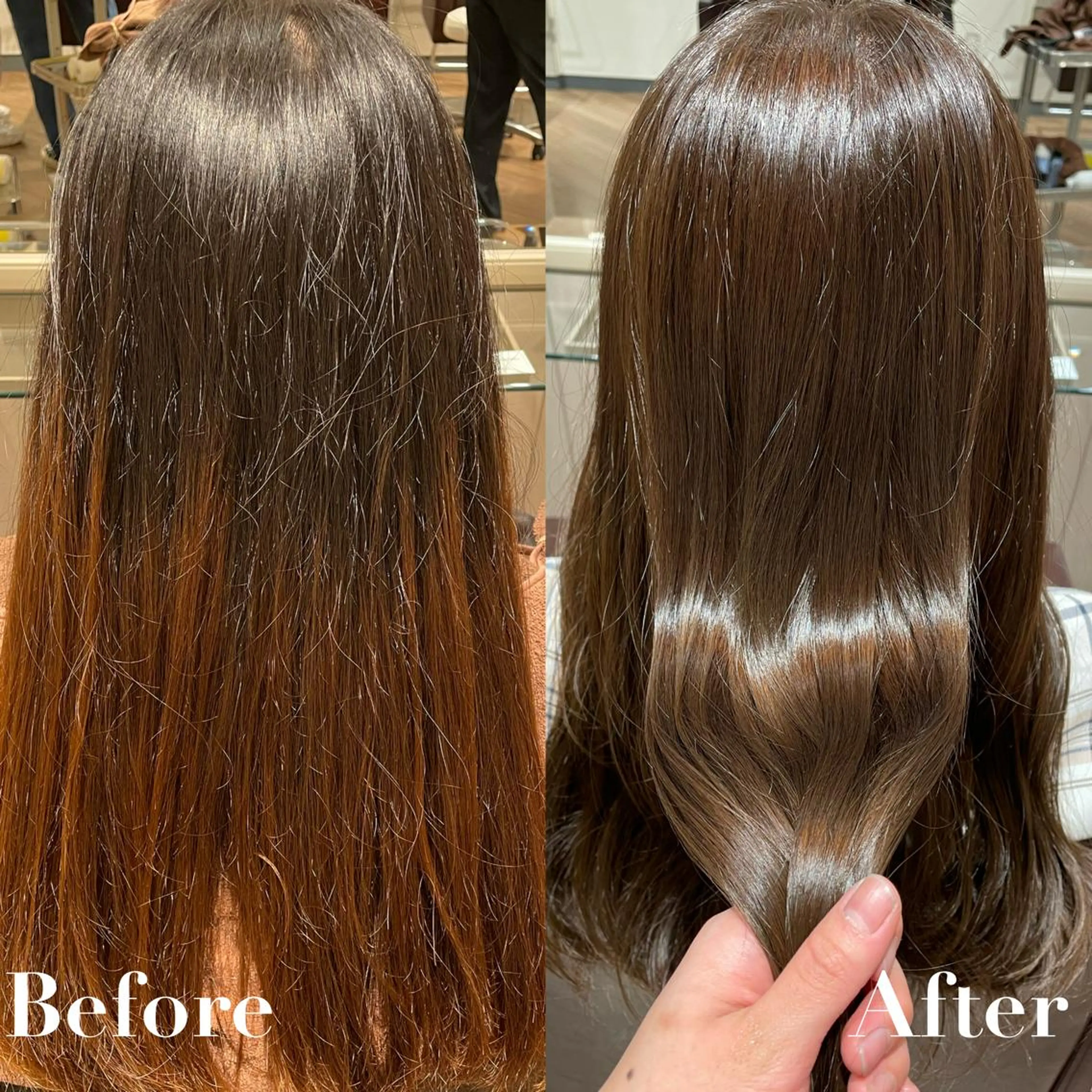 ロング カラー ブリーチ ブリーチなしカラー ひなた あゆみのヘアスタイル