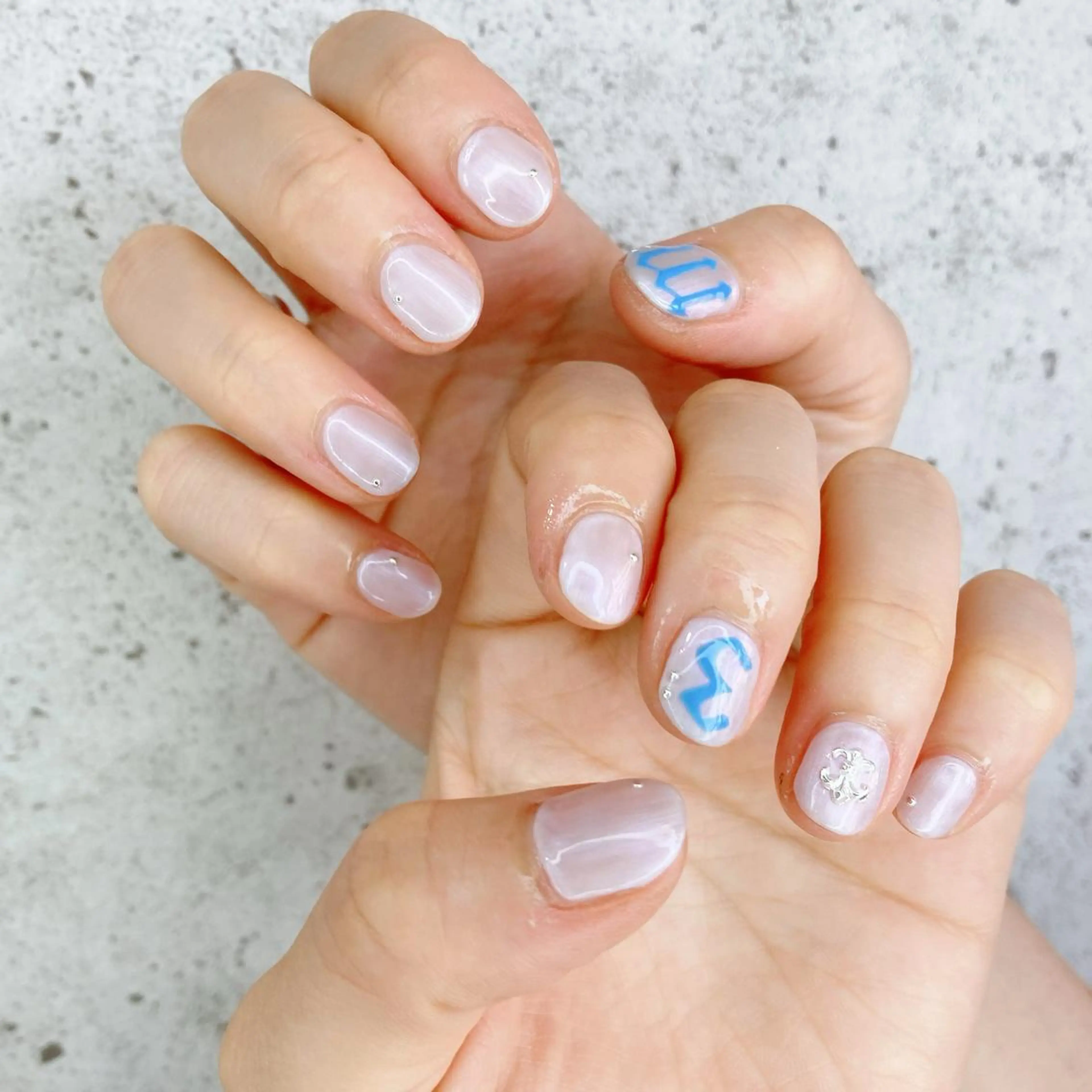ネイル ジェルネイル パラジェル シンプルネイル 夏ネイル ハンドネイル Nail Kのネイルデザイン