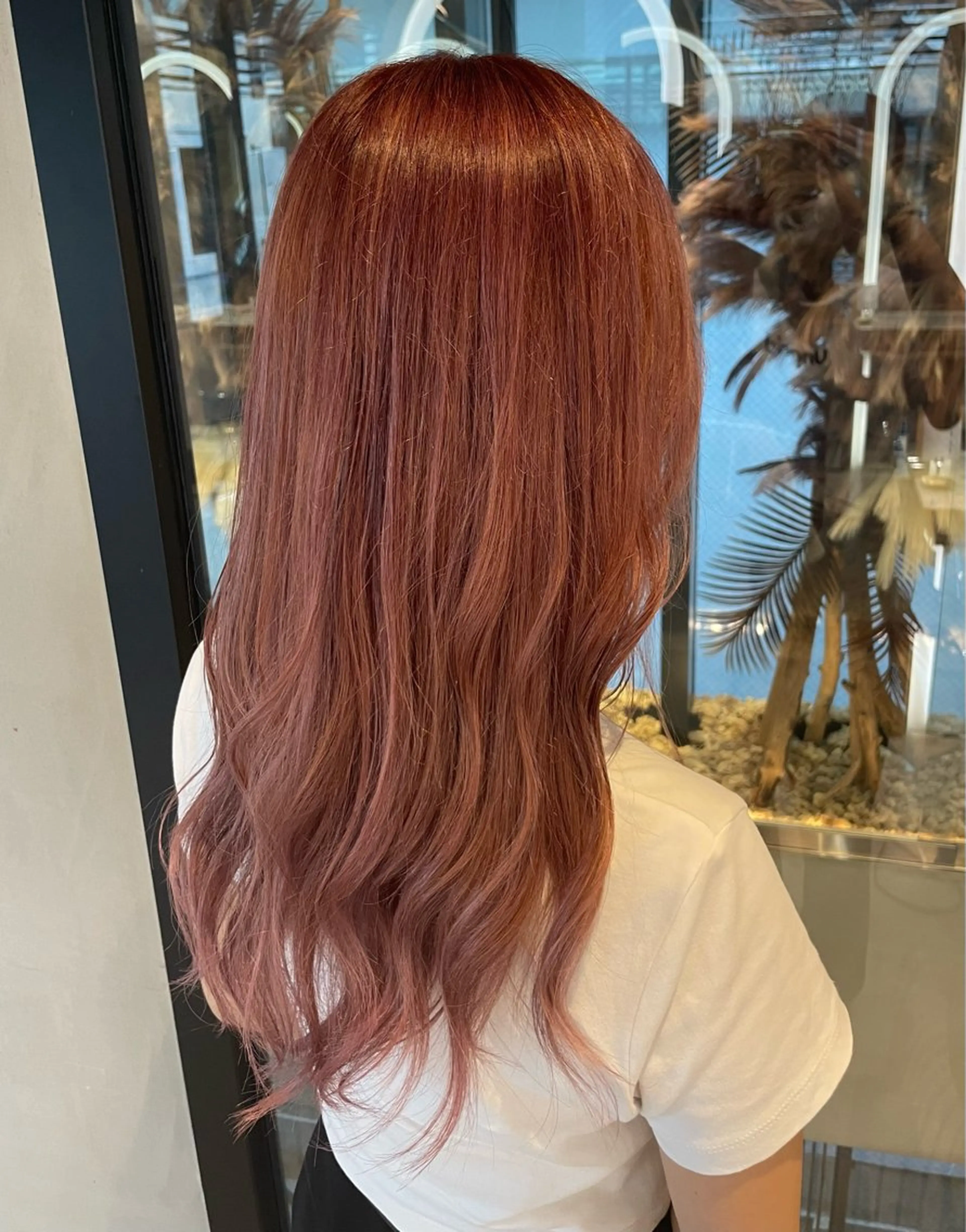 ロング カラー ベージュカラー ブリーチ ピンクカラー ピンクベージュ 野口 菜緒のヘアスタイル