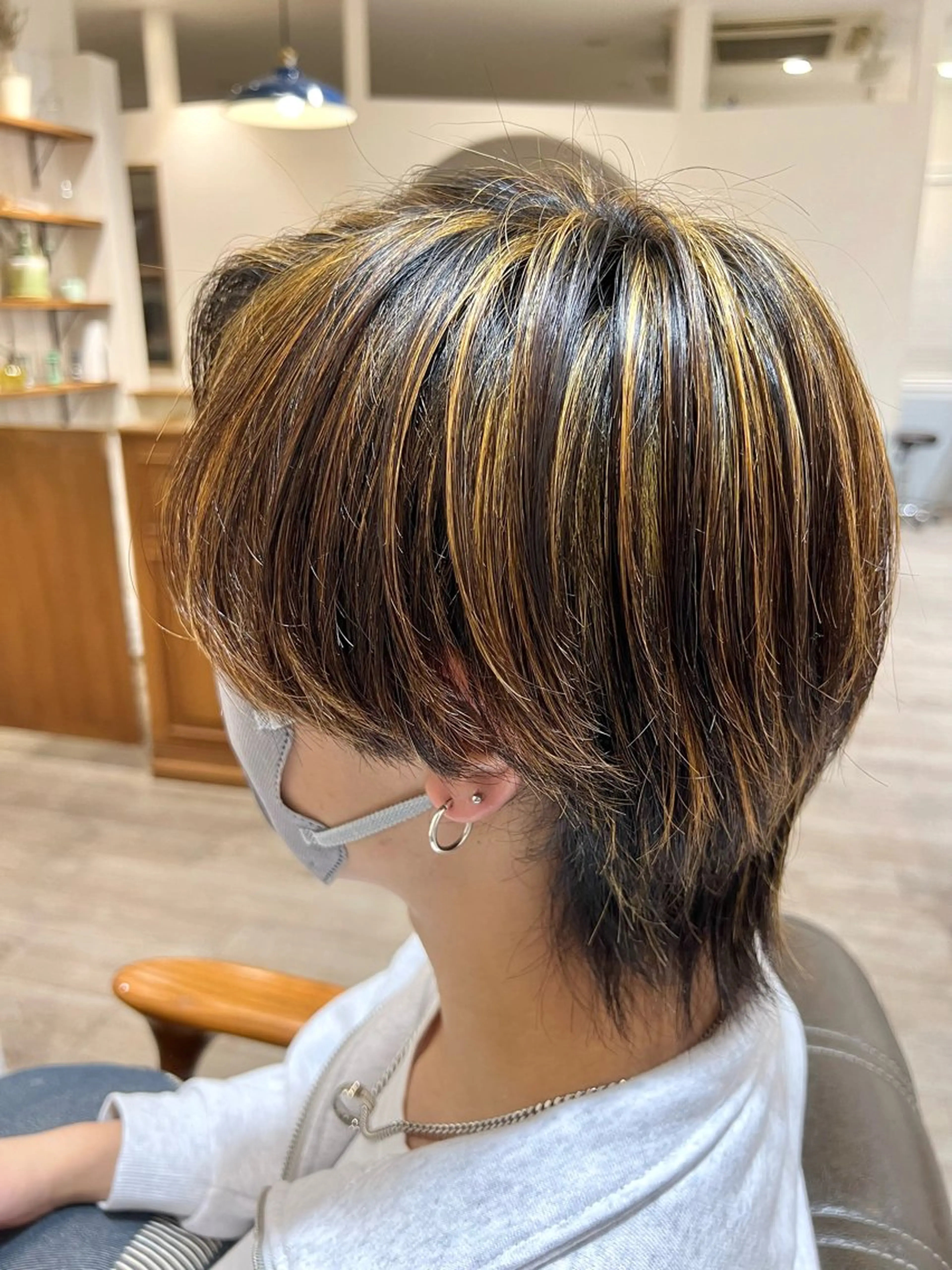 ミディアム カラー メンズ メンズハイライト ハイライトカラー ハイライト ヘアカラー トリートメント 💐美しいショート× パーマ💐早坂駆留のヘアスタイル