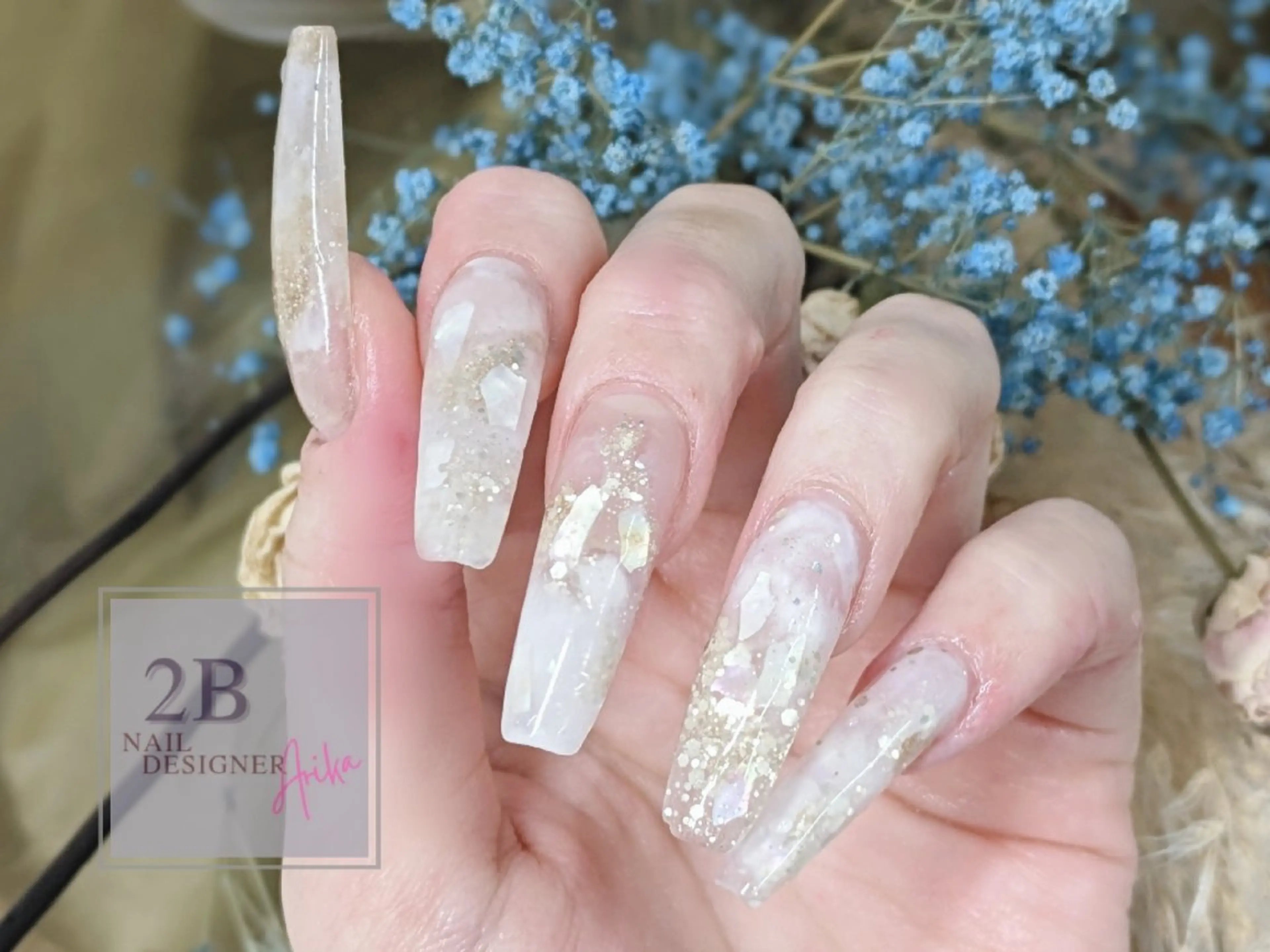 ネイル ロングネイル スカルプネイル 2B__nails ニービー京都伏見区のネイルデザイン