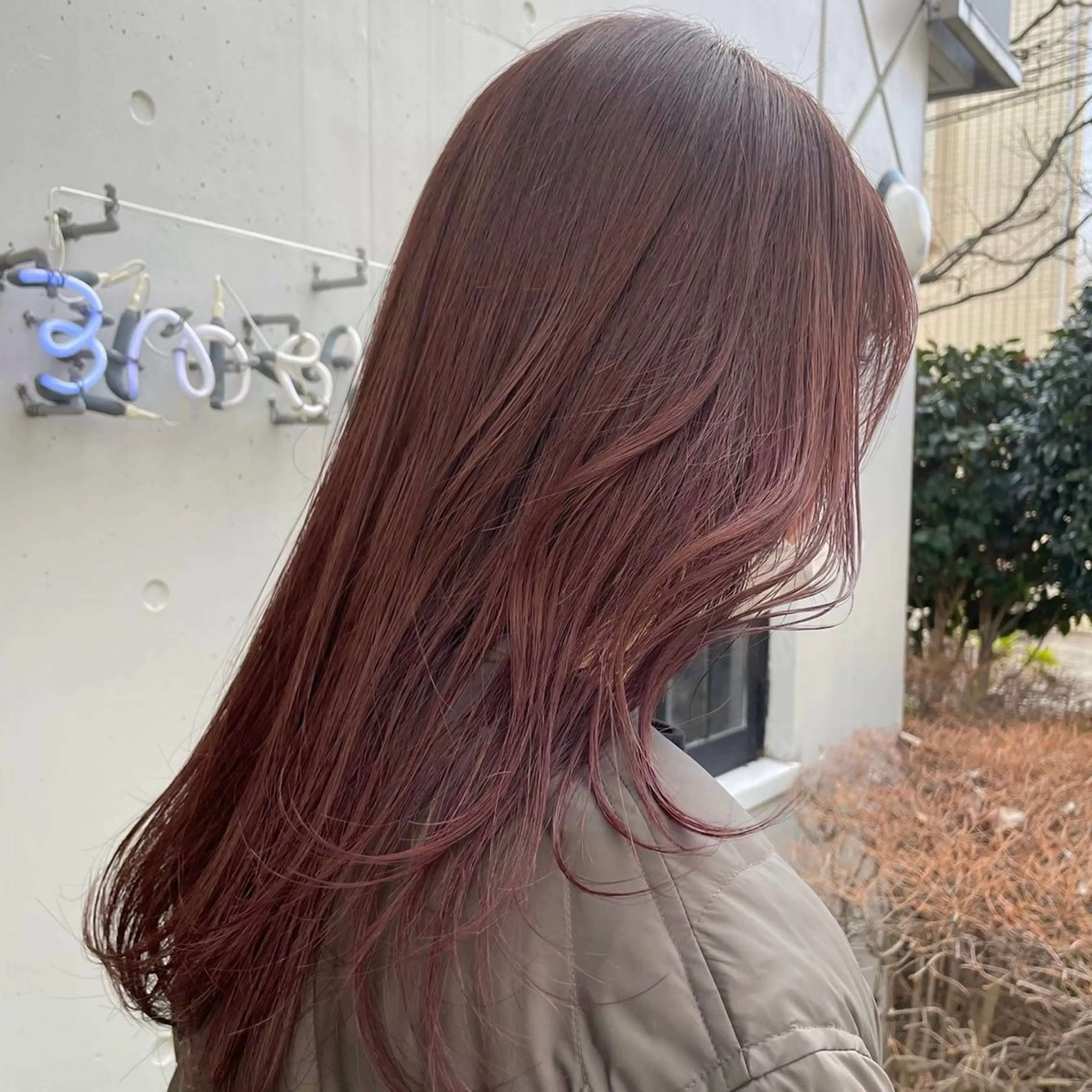 ミディアム カラー カット 縮毛矯正 トリートメント ヘアセット 艶カラー×レイヤー 🧙髪質改善/レオンのヘアスタイル