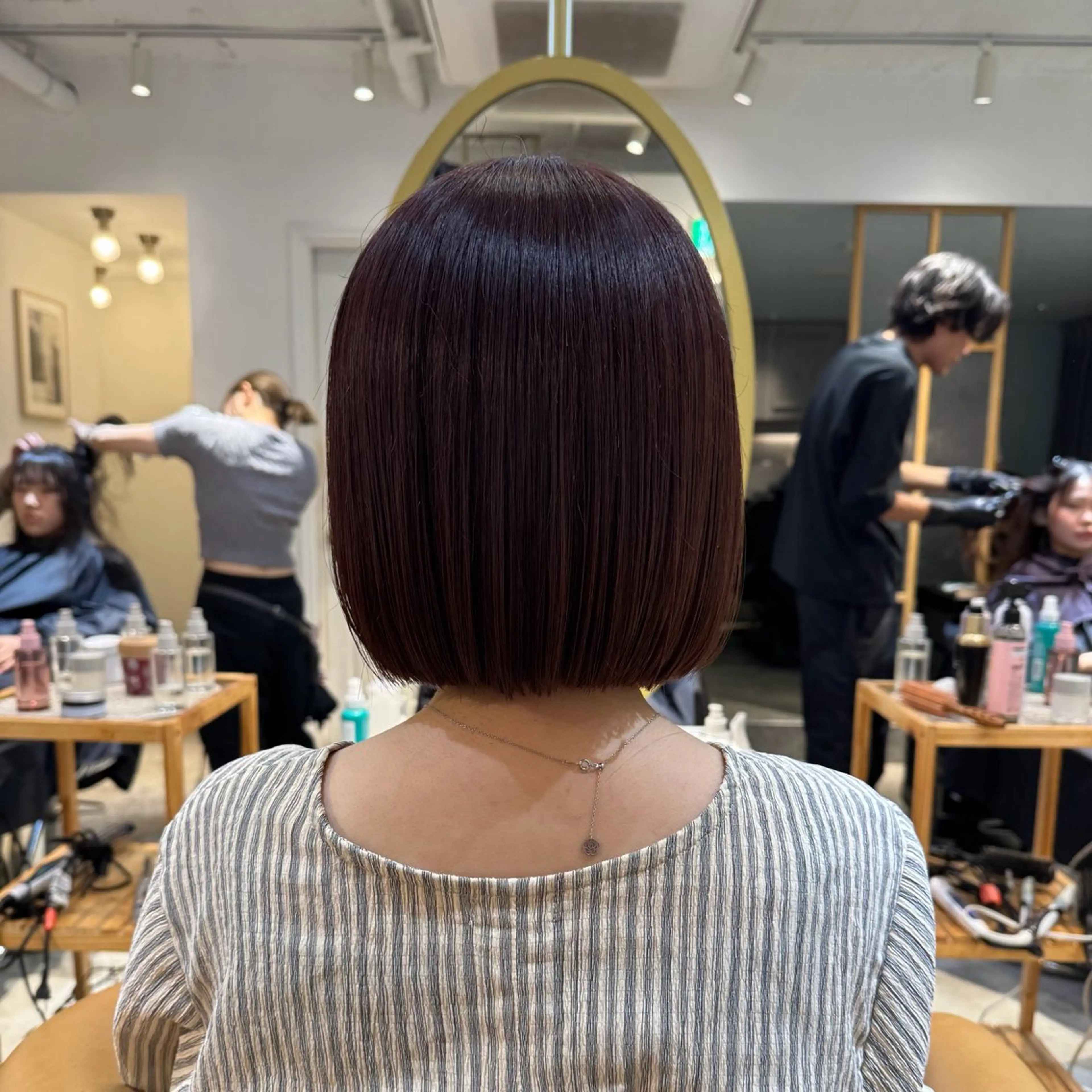 ミディアム ボブ 髪質改善 縮毛矯正 カット ヘアカラー トリートメント ヘアセット 髪質改善/ボブ /韓国/erikoのヘアスタイル