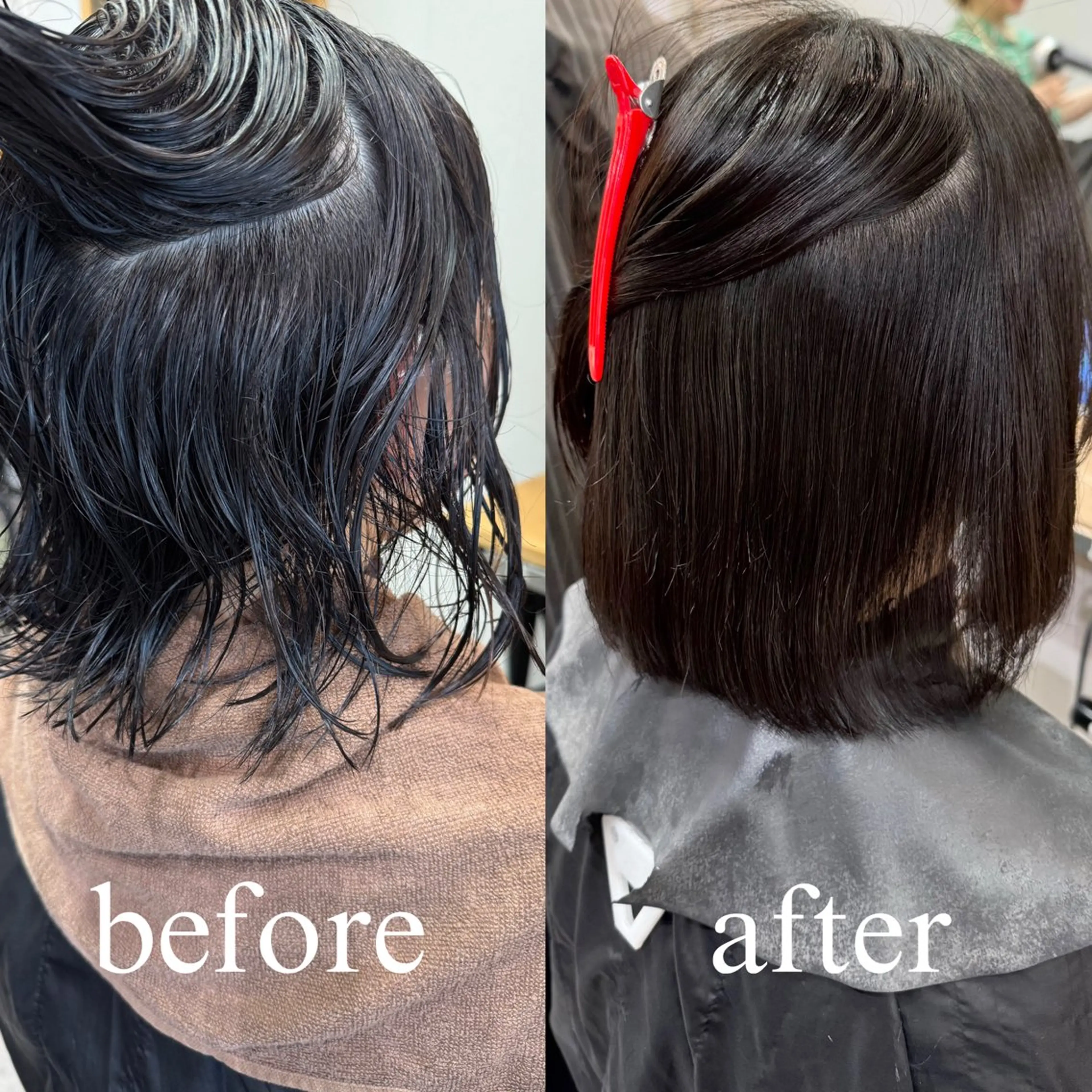 ミディアム パーマ 縮毛矯正 縮毛矯正 艶カラーヘアアレンジ 縮毛矯正🍓ひふみのヘアスタイル