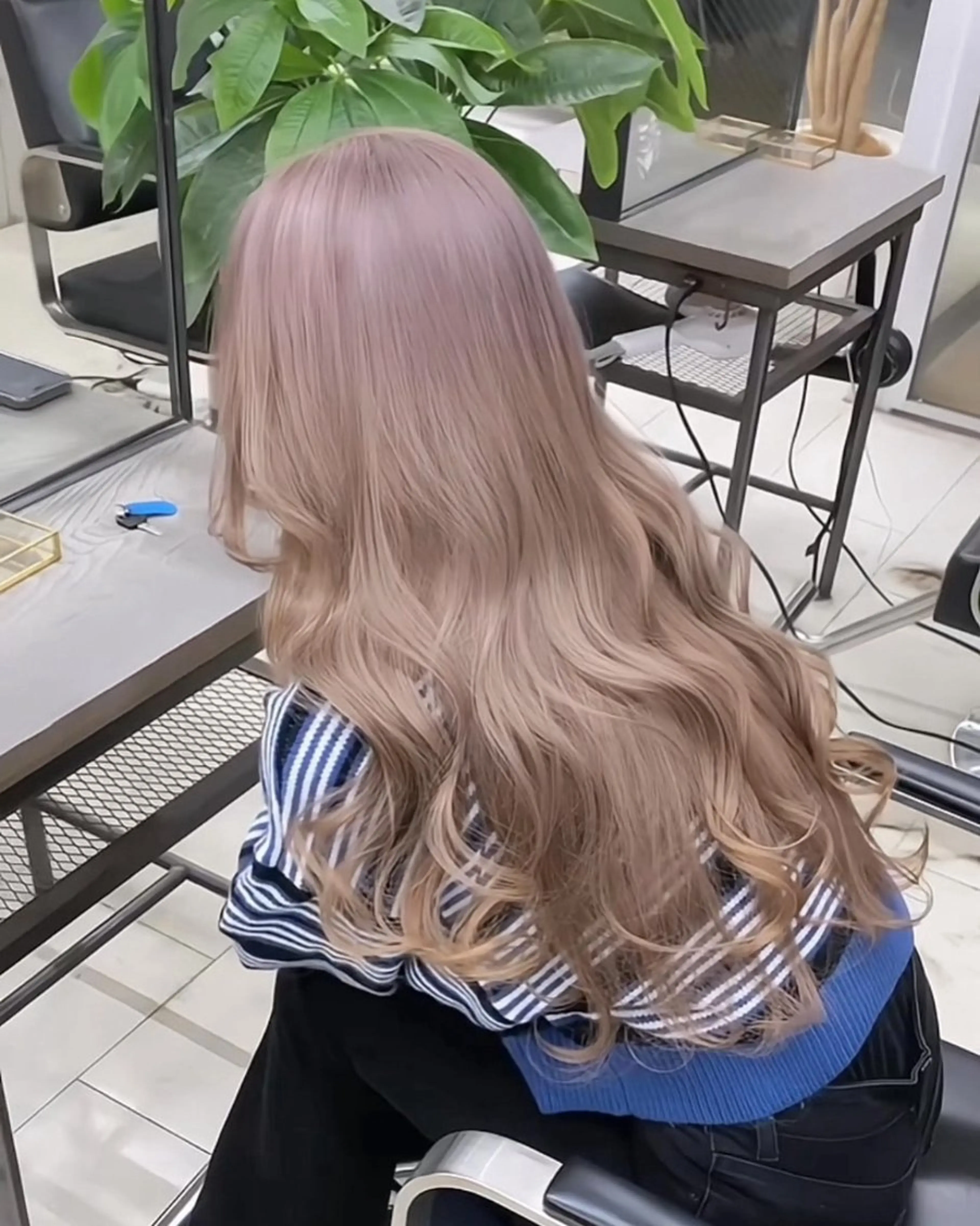 ロング カラー カット ヘアカラー 韓国style💞 ハイトーン/emaのヘアスタイル