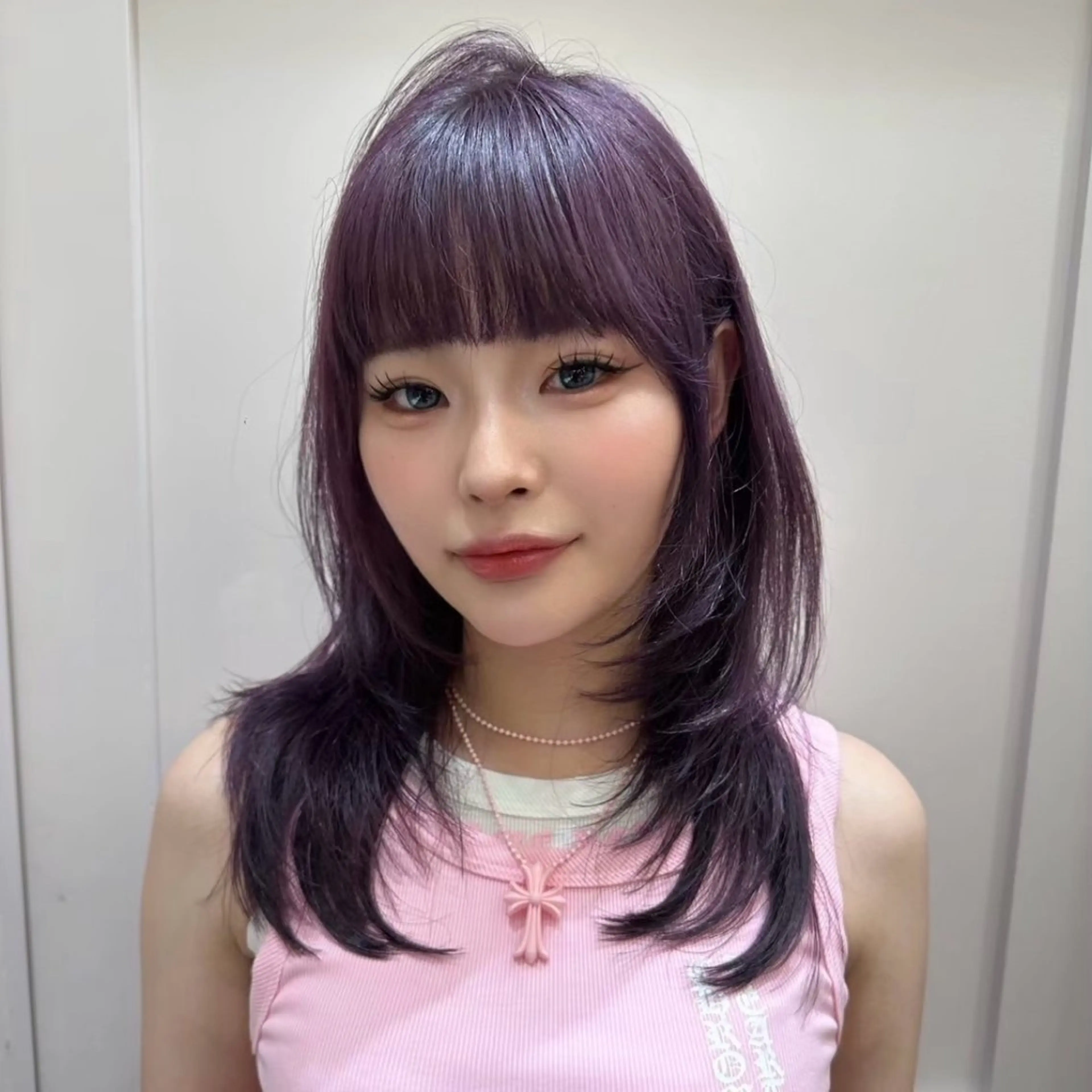 ミディアム カラー 顔周りカット レイヤーカット カット トリートメント 🍒ブリーチなしカラ ー／Sakura🍒のヘアスタイル