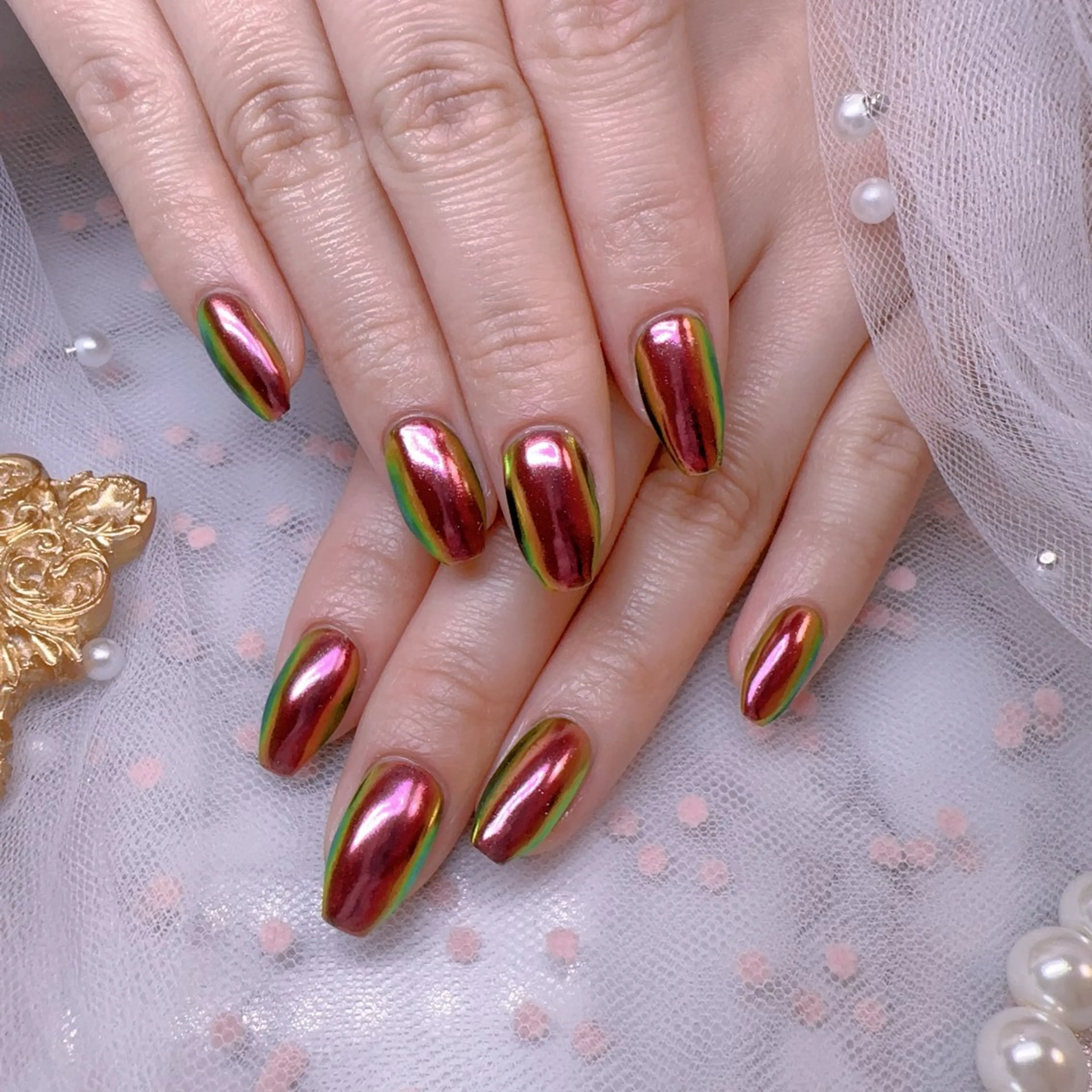 ネイル オーロラネイル フットネイル 韓国ネイル ラメ(グリッター) ラメグラデーション ハンドネイル Belle nail salon 新小岩のネイルデザイン