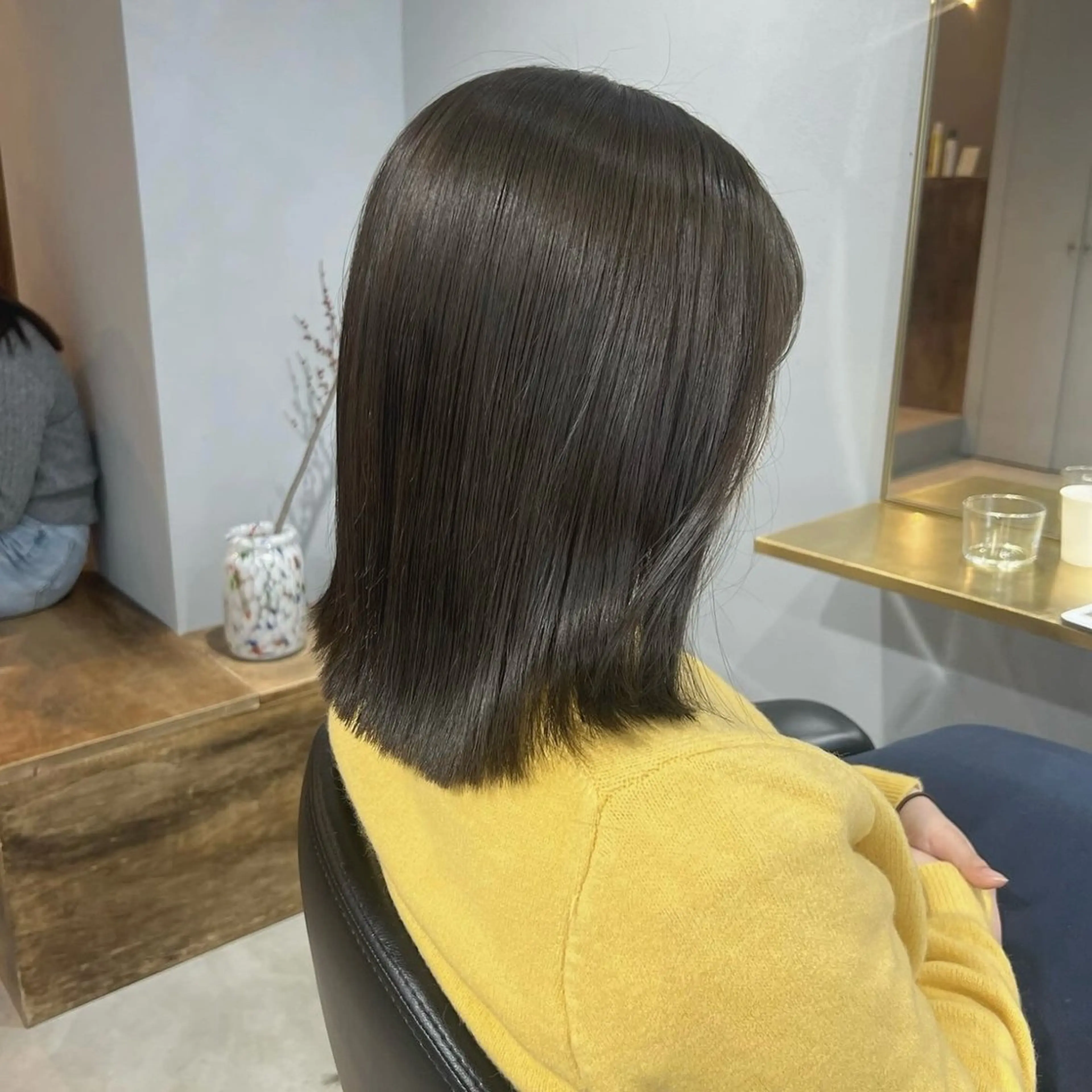 ミディアム カラー akane/ボブ /オリーブ/ブラウンのヘアスタイル