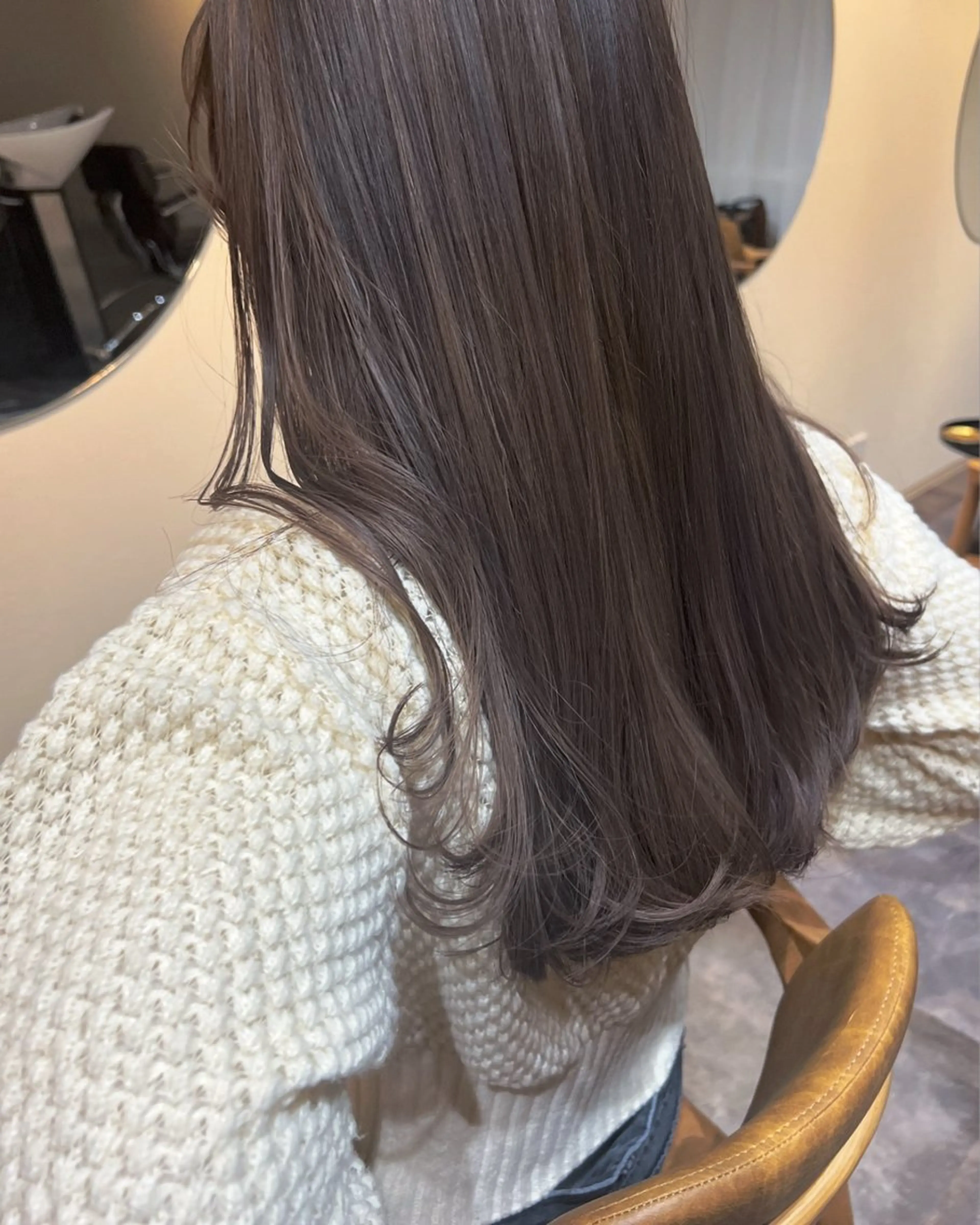 ロング アッシュ アッシュグレー アッシュグレージュ 髪質改善 トリートメント カット ヘアカラー トリートメント KIYO キヨのヘアスタイル