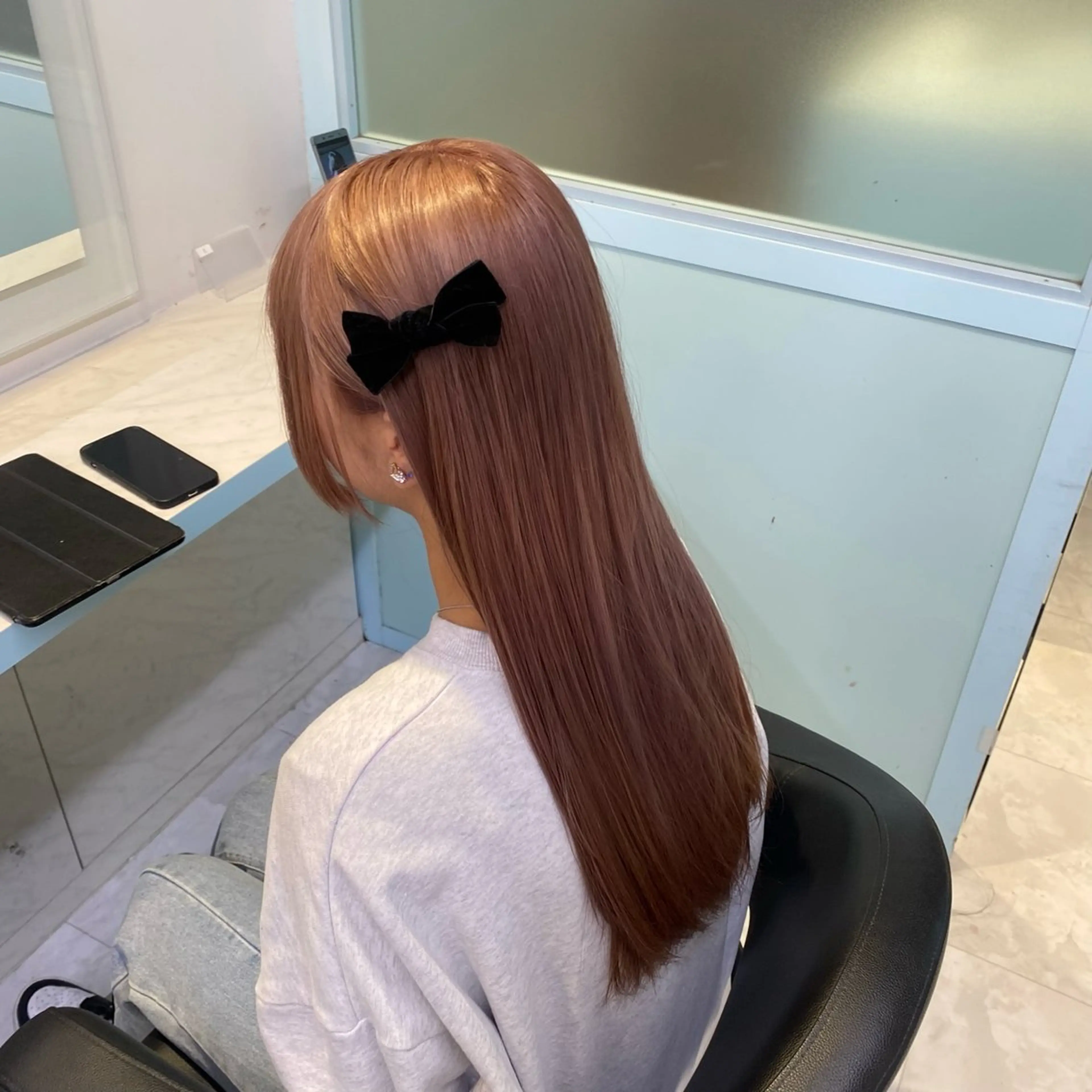 ロング ヘアカラー 🧡モテ髪＆透明感 🧡オレンジ🌻🧡のヘアスタイル