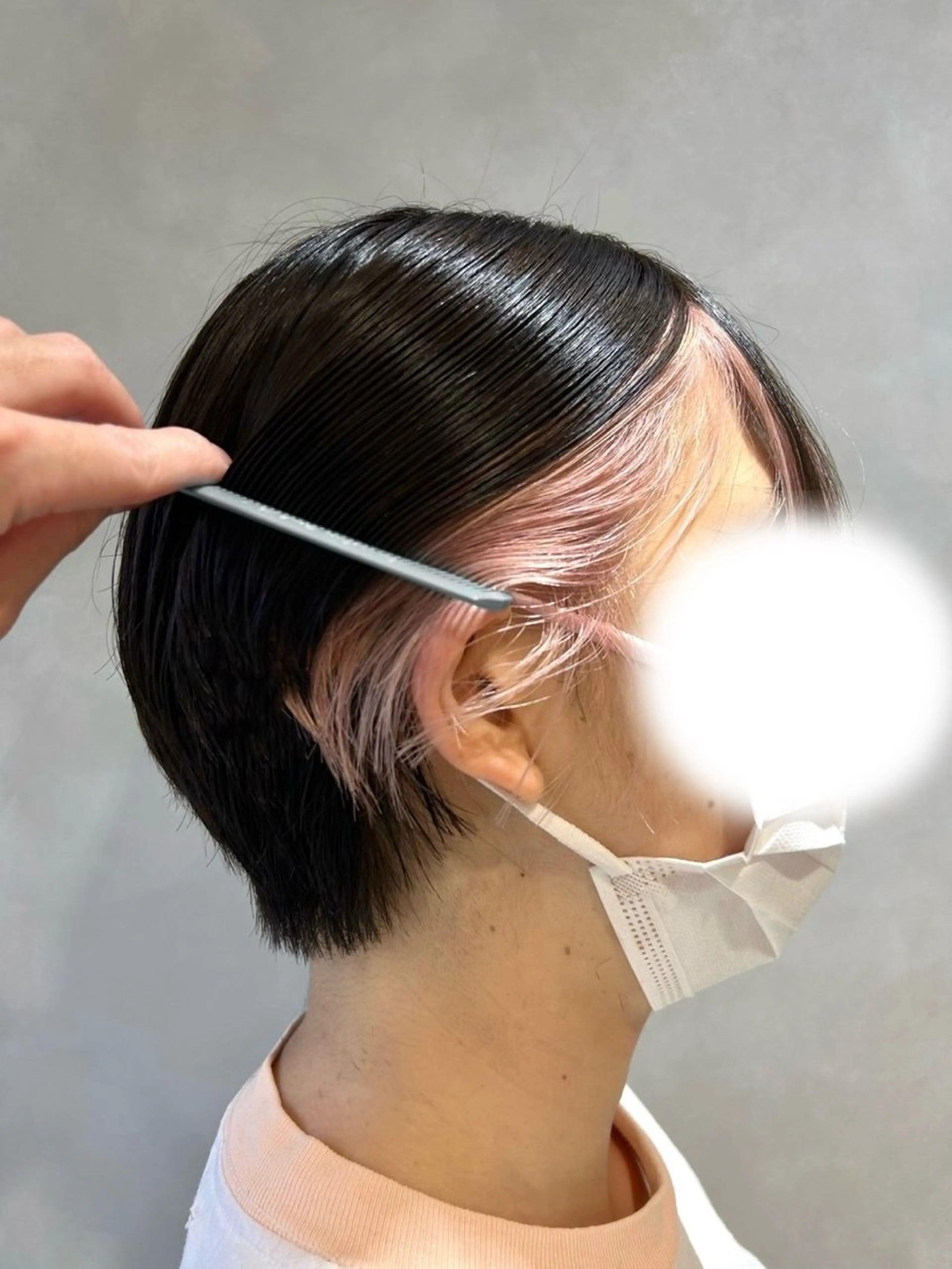 ショート カラー インナーカラー ピンクカラー カット ヘアカラー トリートメント 結べるくびれボブ/透 明感カラーtaigaのヘアスタイル