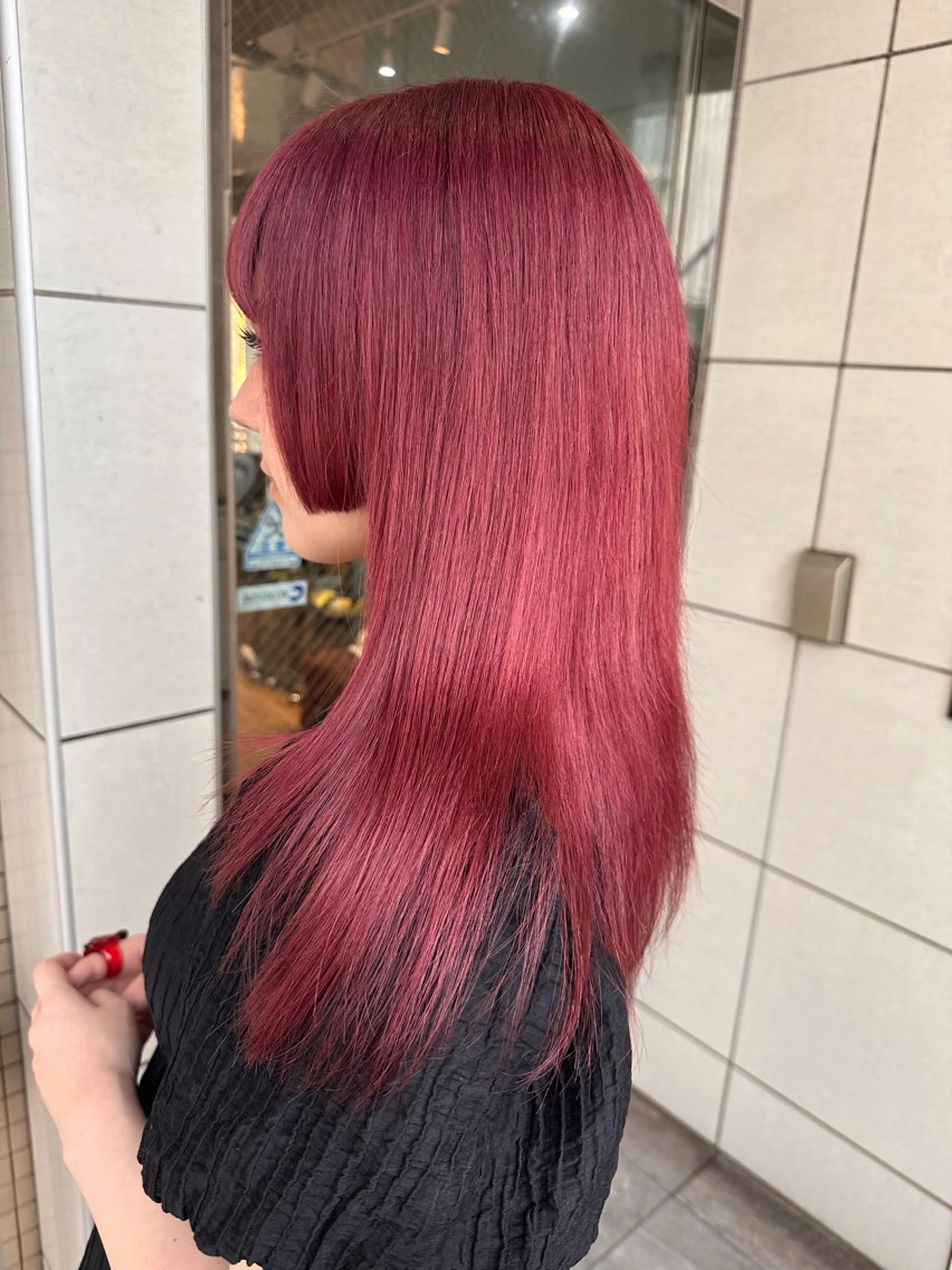 セミロング カラー ピンクカラー ヘアカラー トリートメント 🧸プルエクステ❤︎ ネイルKAO🧸のヘアスタイル
