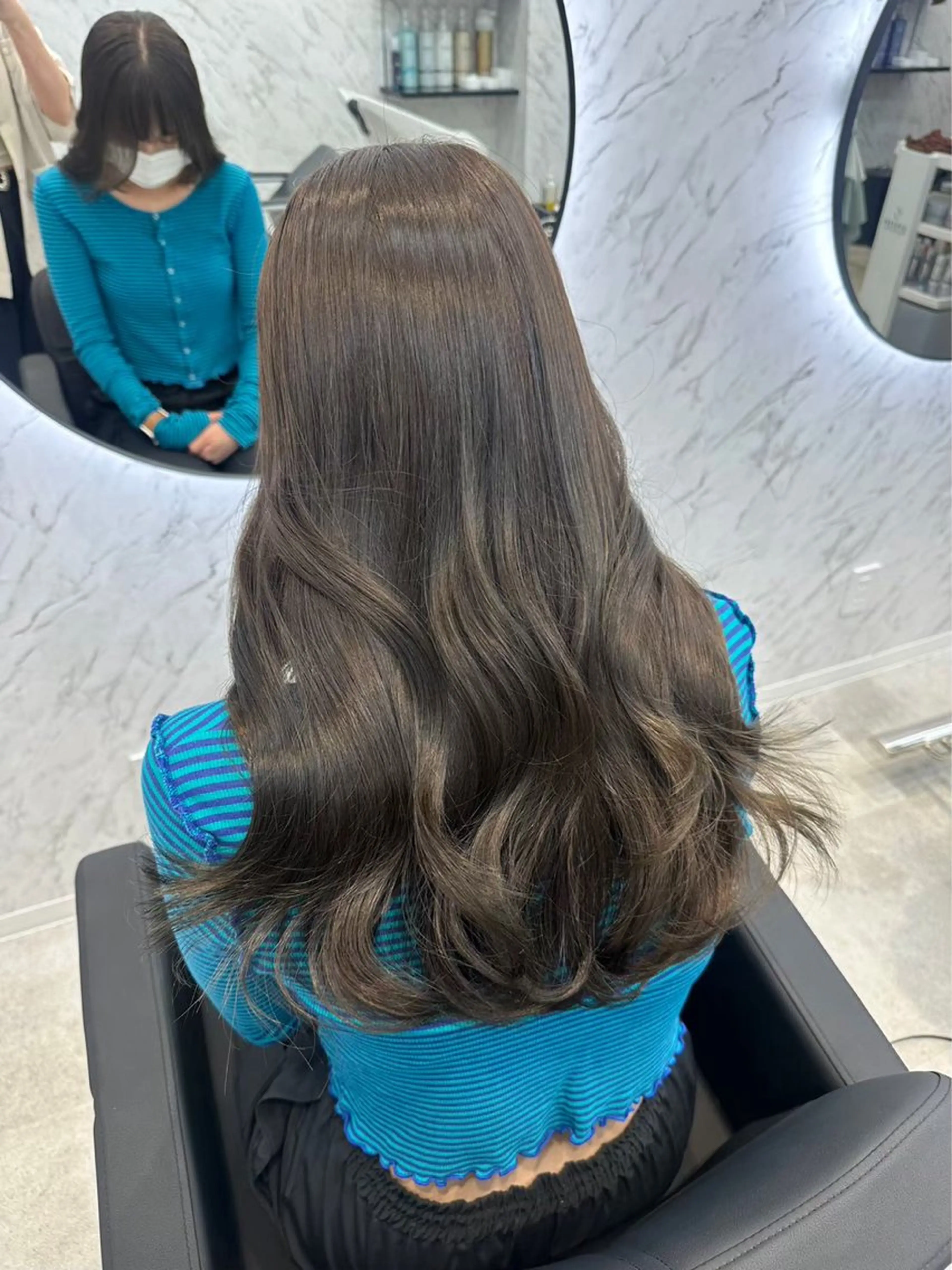 ロング カラー ベージュカラー オリーブベージュ hair salon dot. mooda 韓国風サロン 町田店所属・韓国風ヘア🎀🩶 /♡𝓝𝓸𝓪♡のヘアスタイル