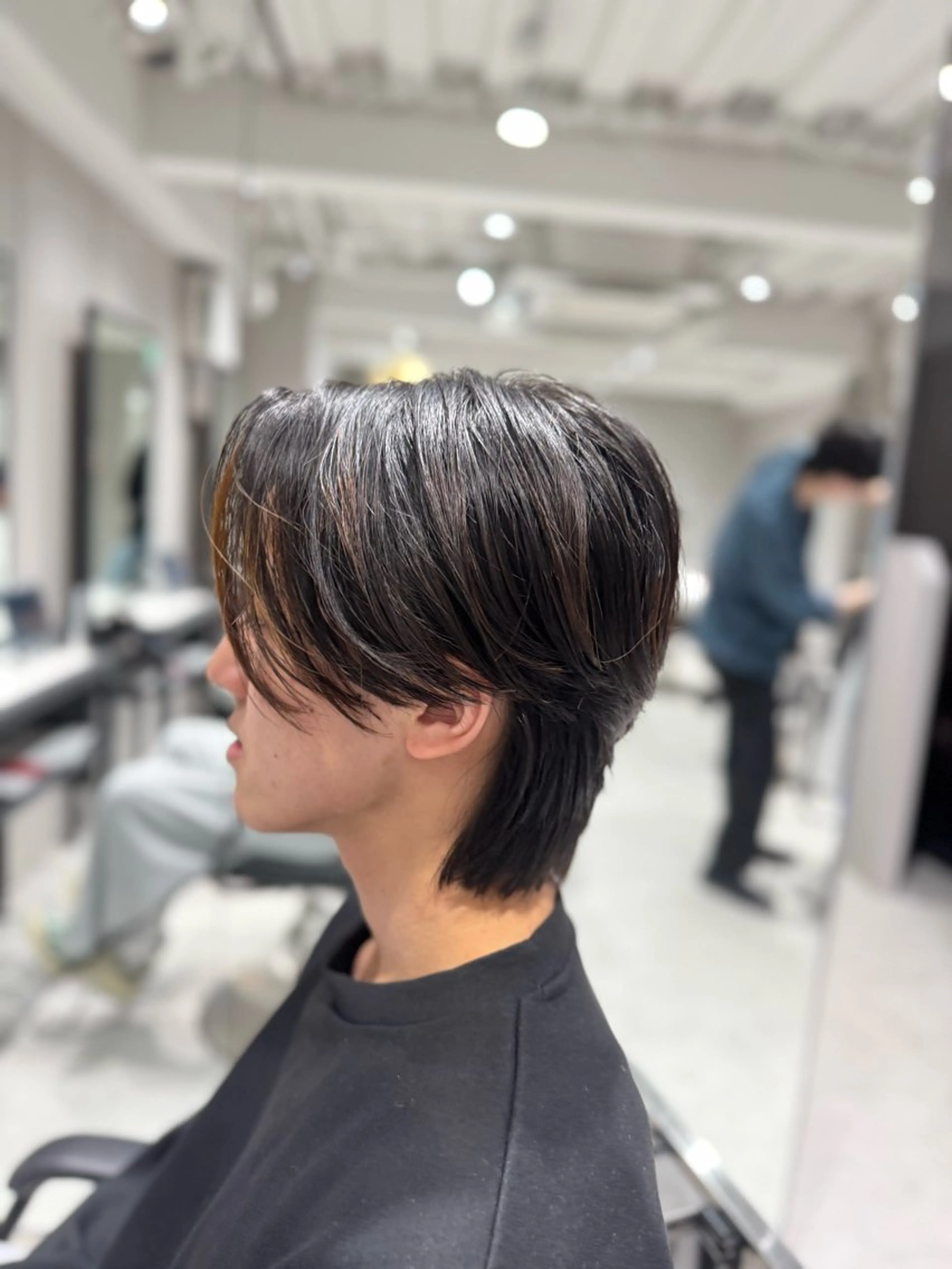 メンズ センターパート メンズウルフカット ウルフカット 曲がる縮毛/カルマパ ーマ/池袋/横村大全のヘアスタイル