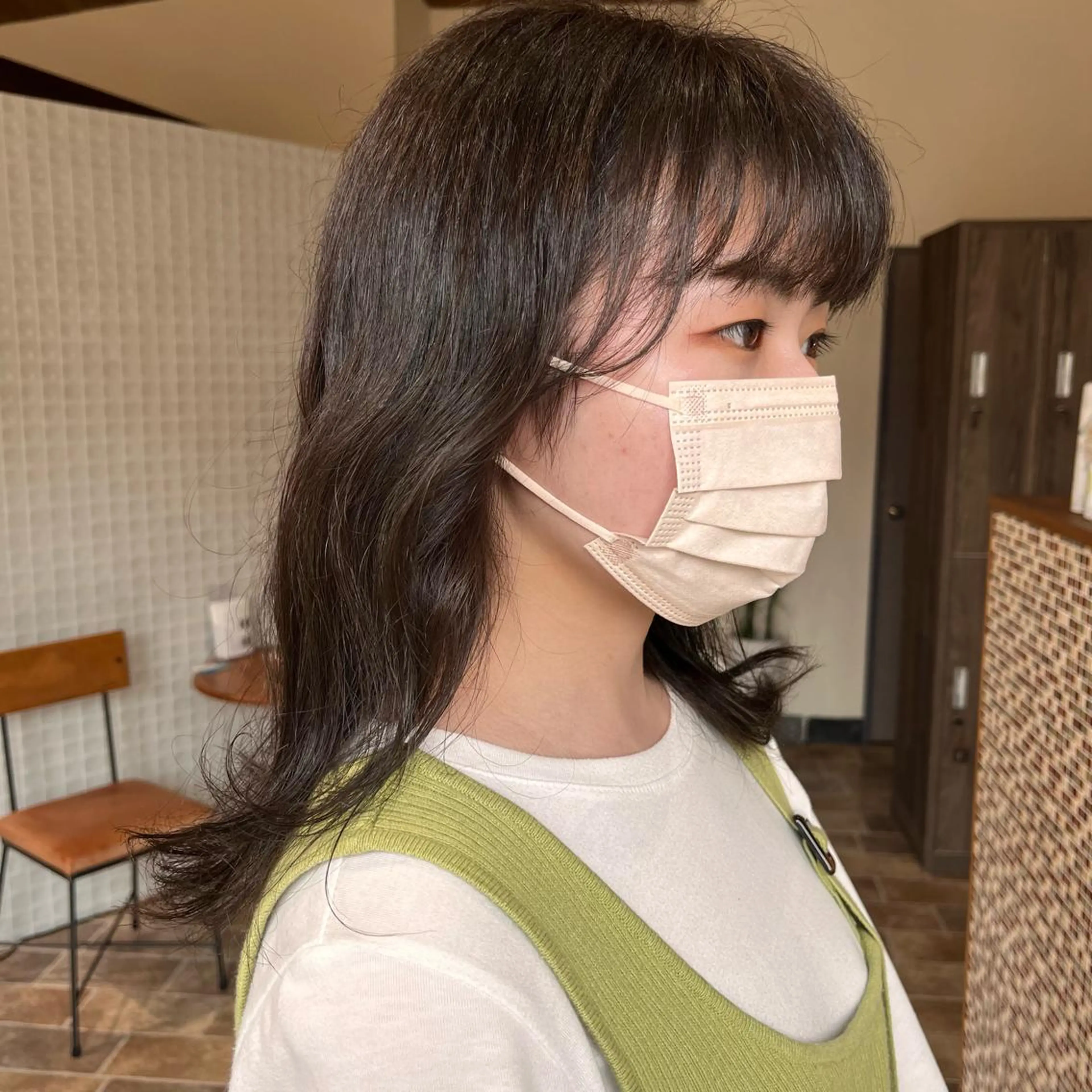 セミロング カラー 中村 友香のヘアスタイル