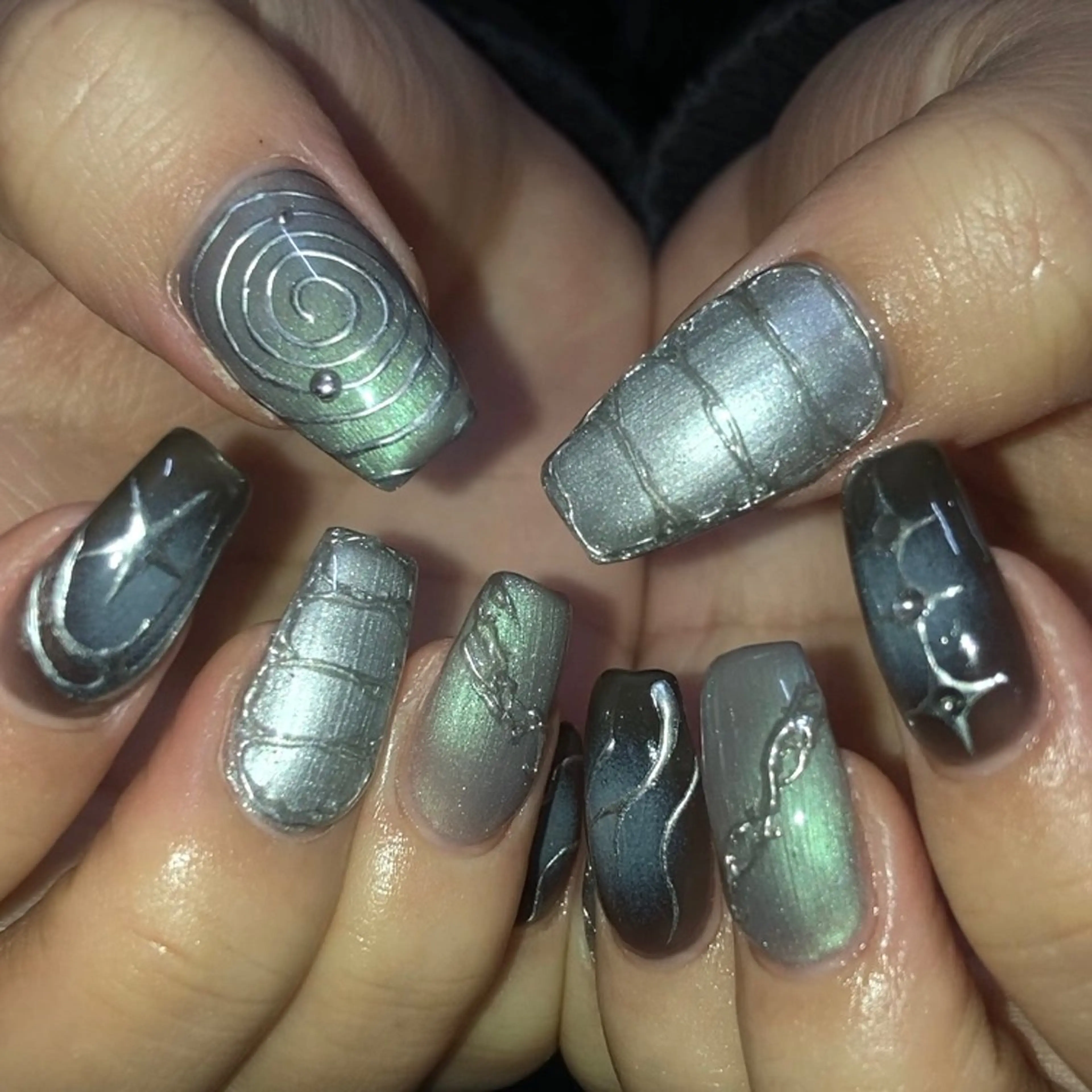 ネイル ハンドネイル フットネイル kana/モード ・グランジ໒꒱のネイルデザイン