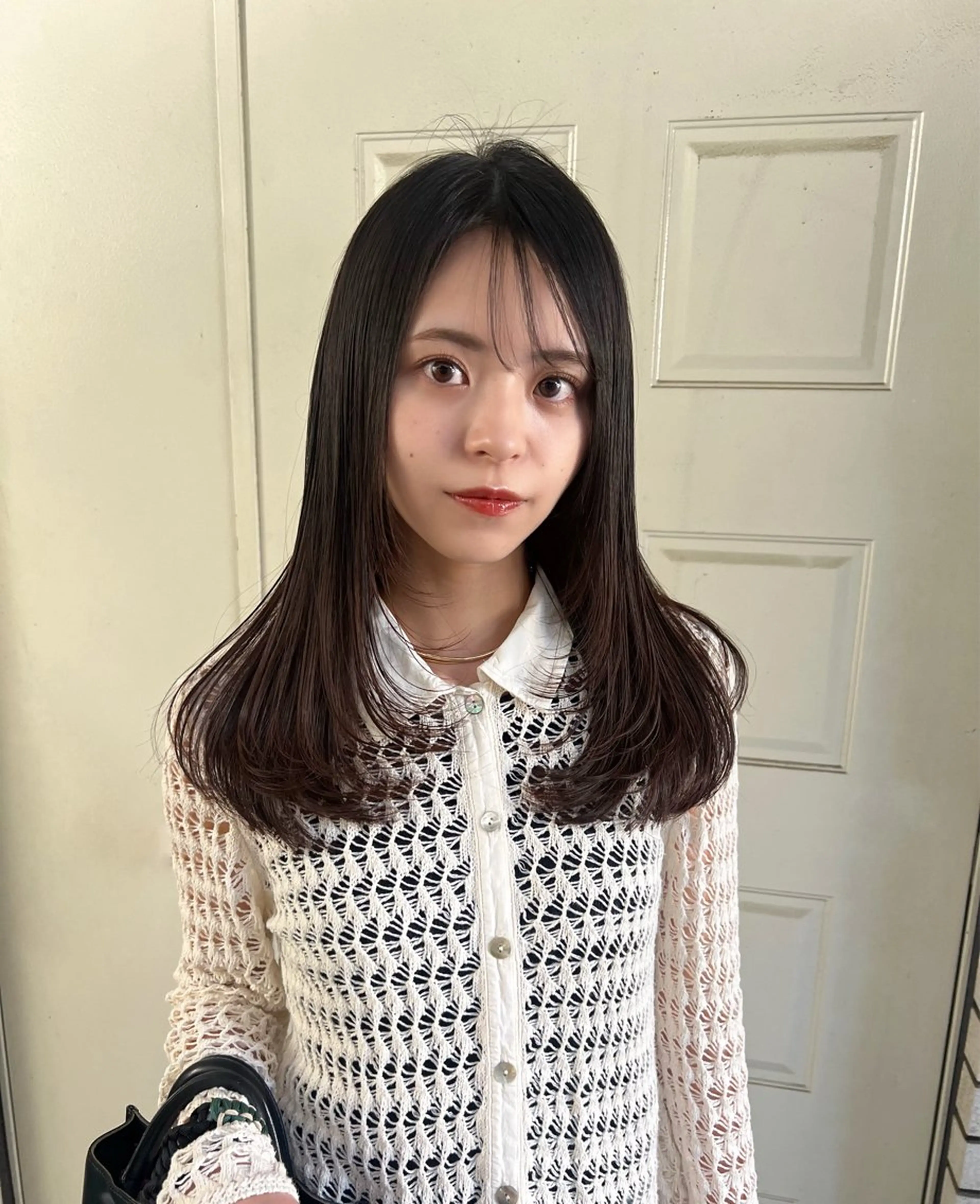 セミロング 顔まわりレイヤー 顔周りカット レイヤーカット カット ヘアカラー トリートメント まろやか透明感カラー ♡MANAのヘアスタイル