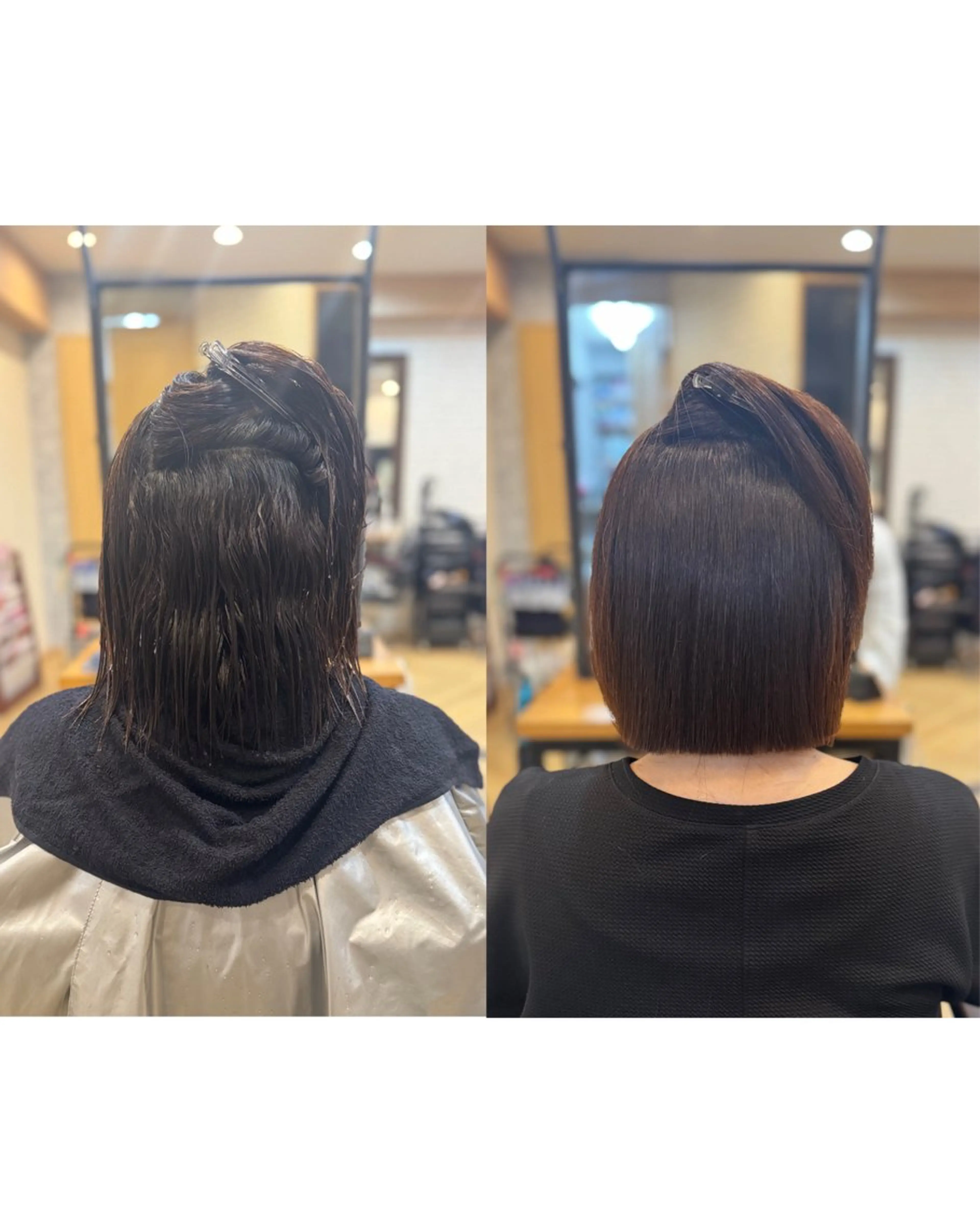 ミディアム 縮毛矯正 m sakiのヘアスタイル
